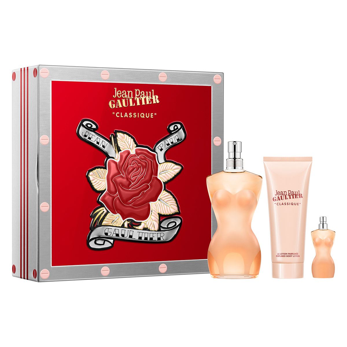 Jean Paul Gaultier Classique Set para Dama Perfume EDT 100ml + Body Lotion 75ml + Mini