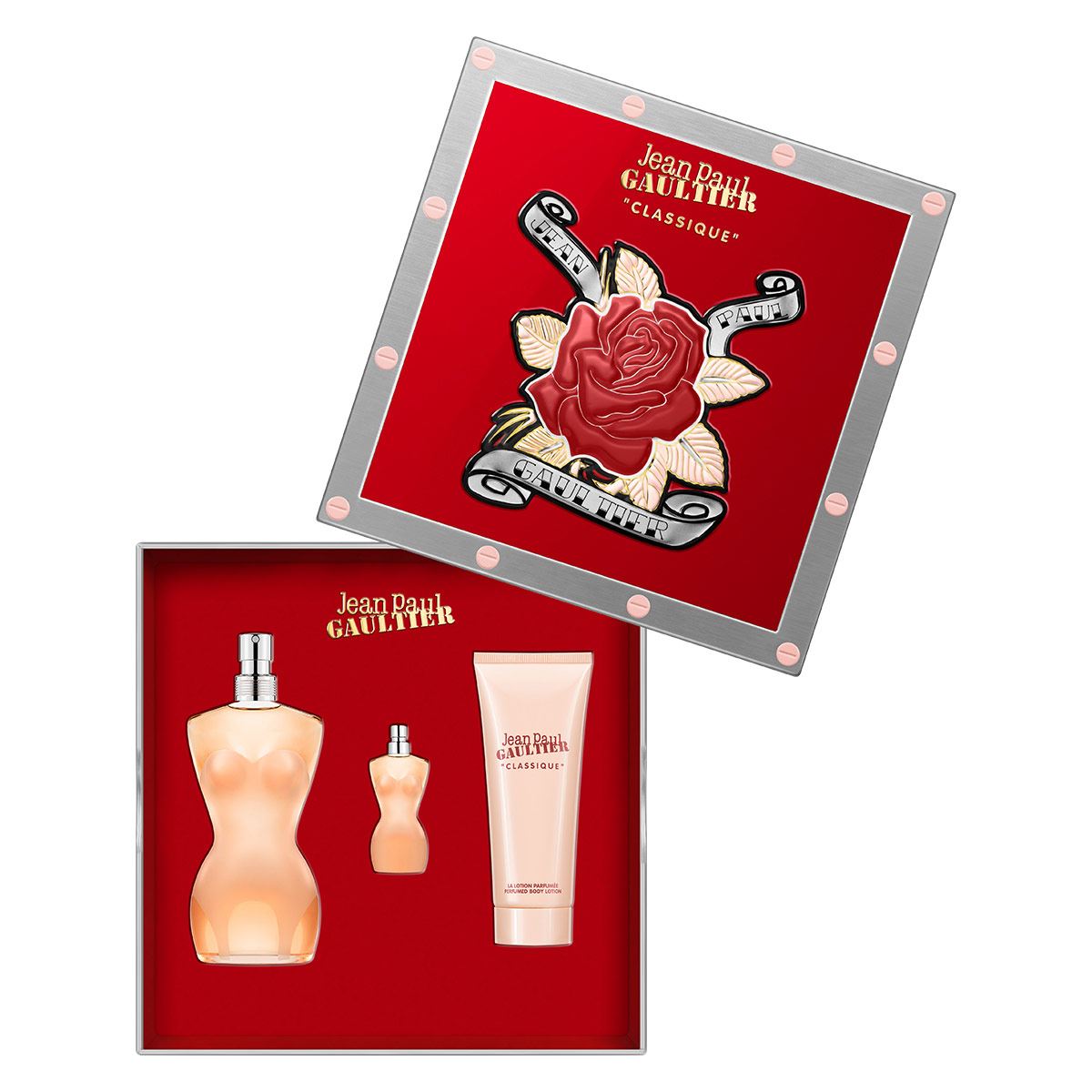 Jean Paul Gaultier Classique Set para Dama Perfume EDT 100ml + Body Lotion 75ml + Mini