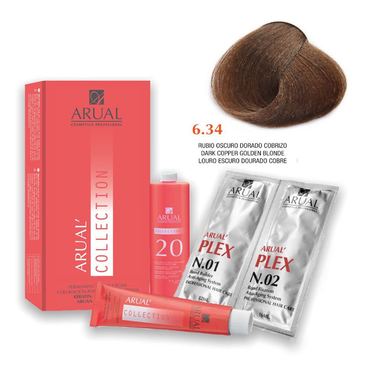 ARUAL Tinte # 6.34 Rubio Oscuro Dorado Cobrizo