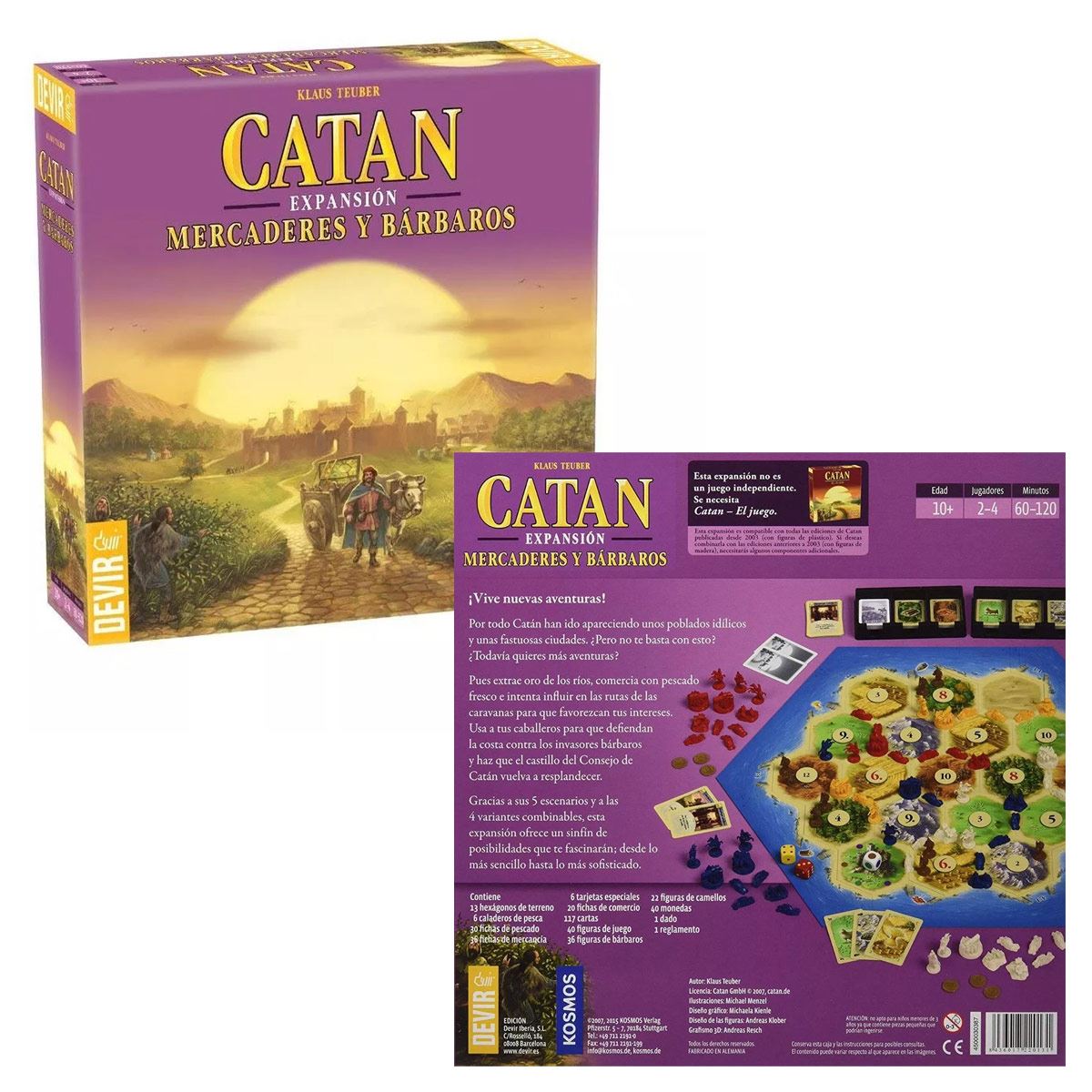 Juego de Mesa Expansión Catan Mercaderes y Bárbaros Devir