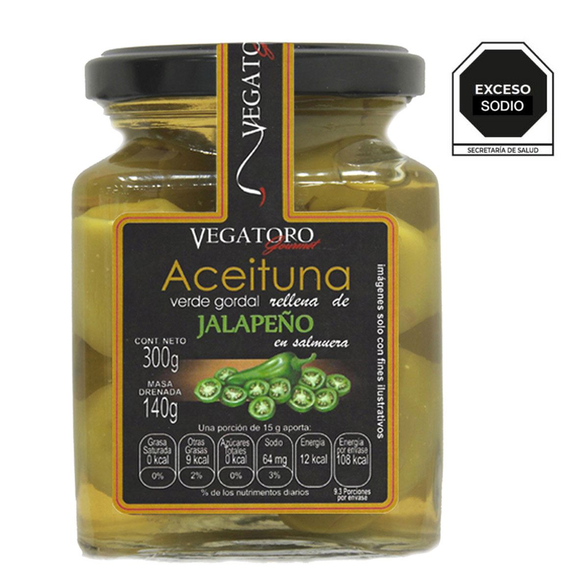 Aceitunas Rellenas De Jalapeño 300 Gramos Vegatoro