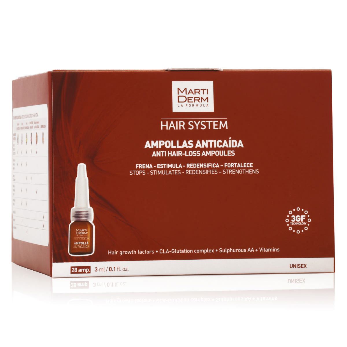 Hair System 3GF 28 Anticaida Ampolletas Martiderm