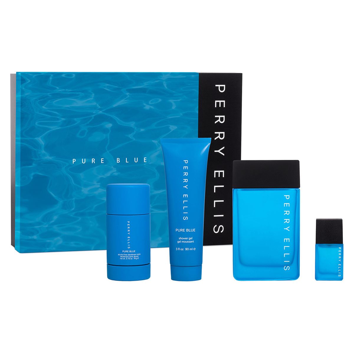 Set para Caballero Perry Ellis Pure Blue EDT 4 piezas EDT