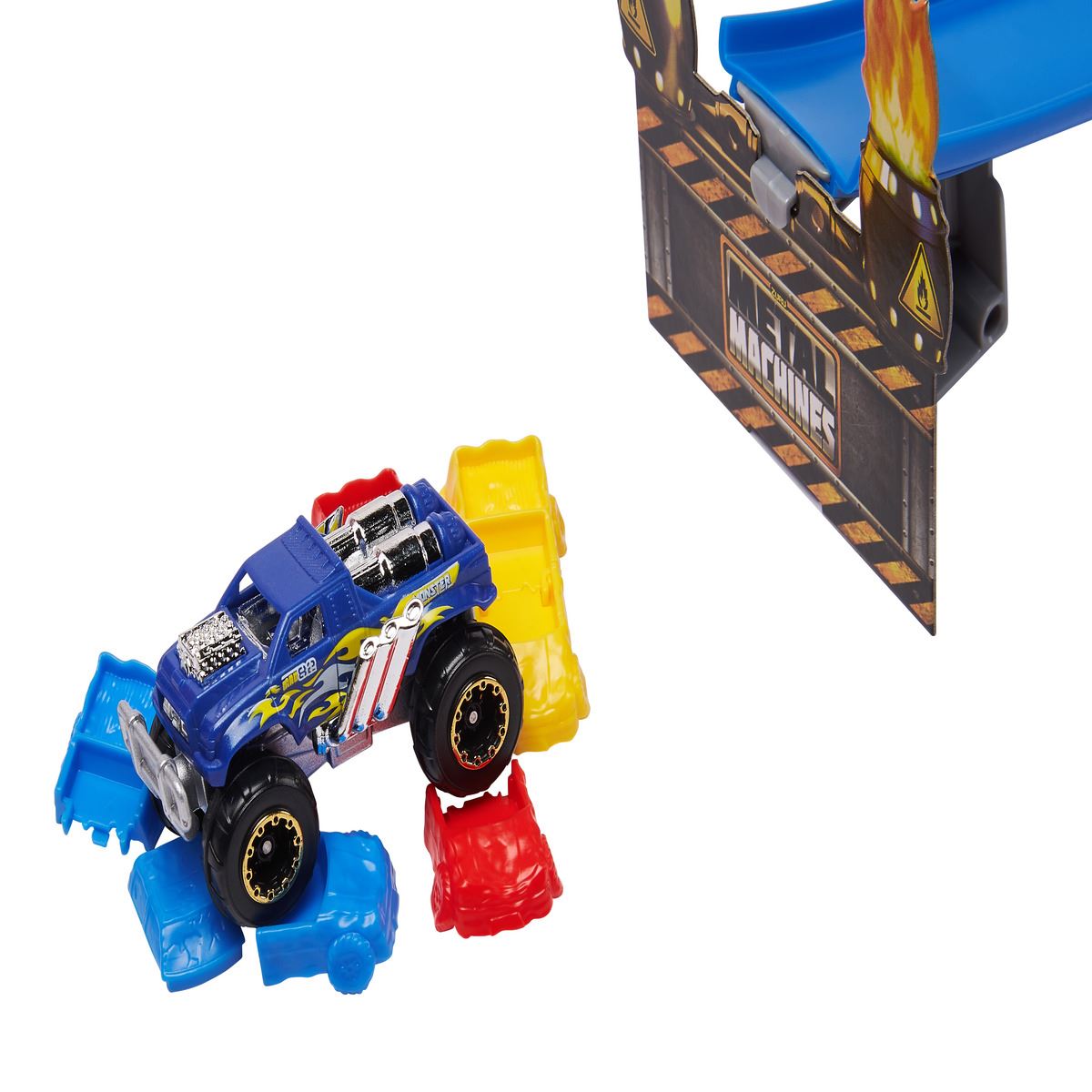 Set Pista de Carreras Metal Machines Circuito 360° y Rampa Acrobática de Zuru