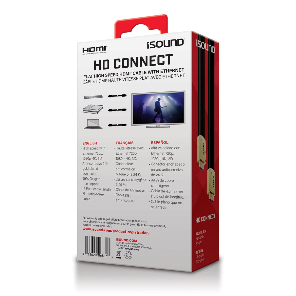 Cable HDMI Isound gamer 4.6M
