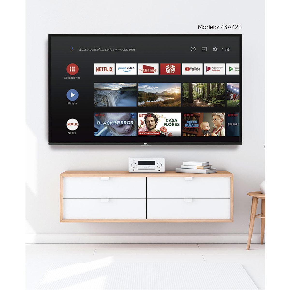 Pantalla TCL 43" 4K UHD (Android TV) Modelo 43A423