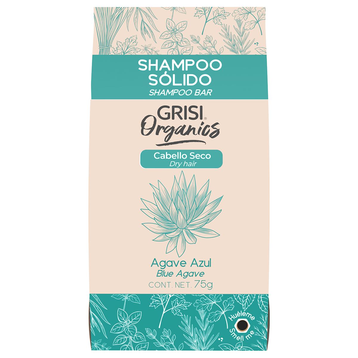 Shampoo solido Agave azul Grisi Organics 75g