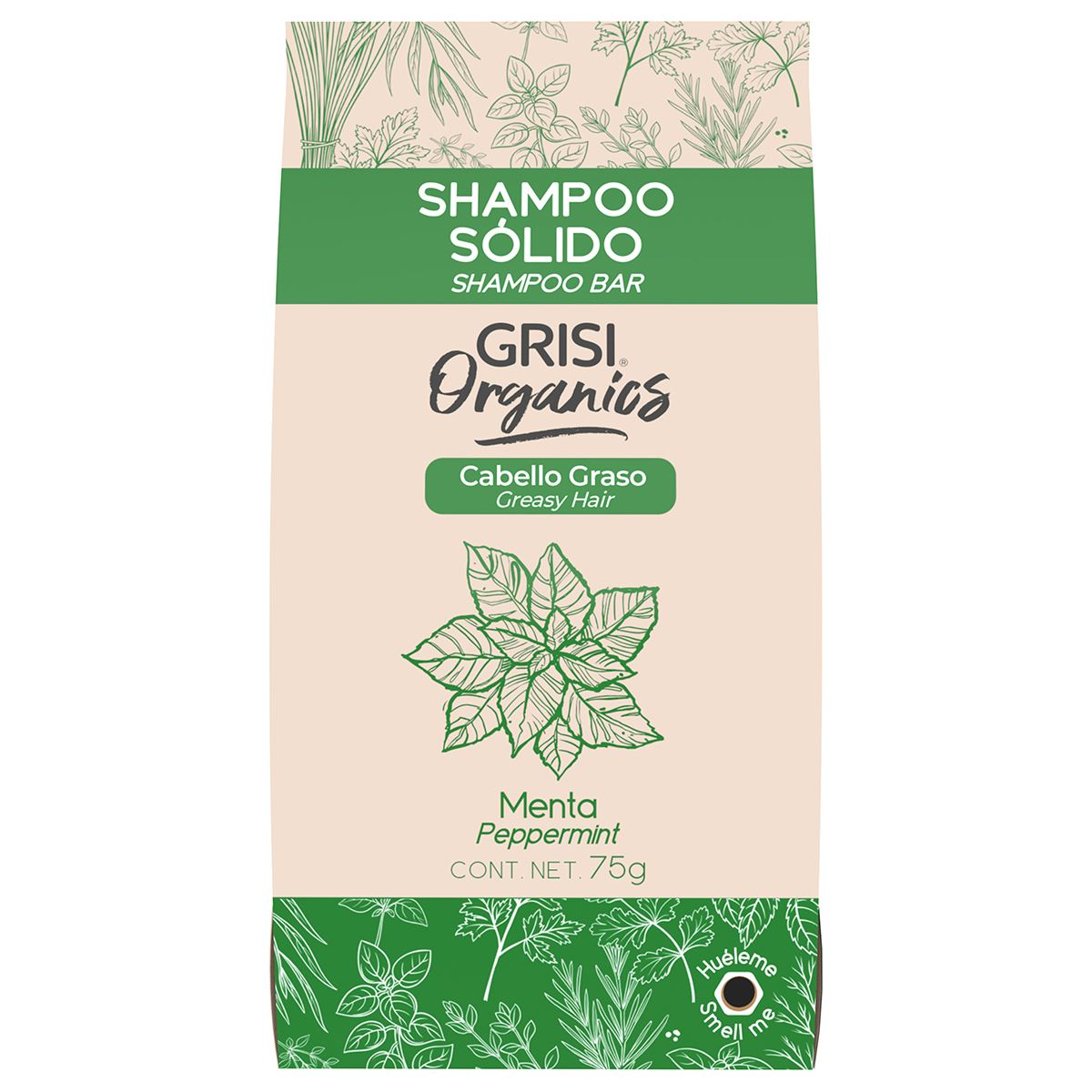 Shampoo solido Menta Grisi Organics 75g