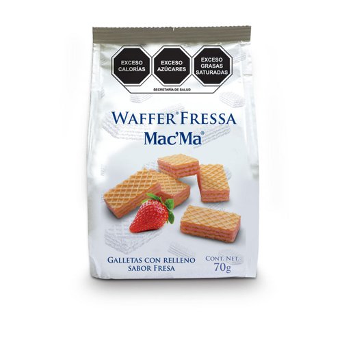 Galletas Wafer Relleno sabor Fresa Mac' Ma 150g