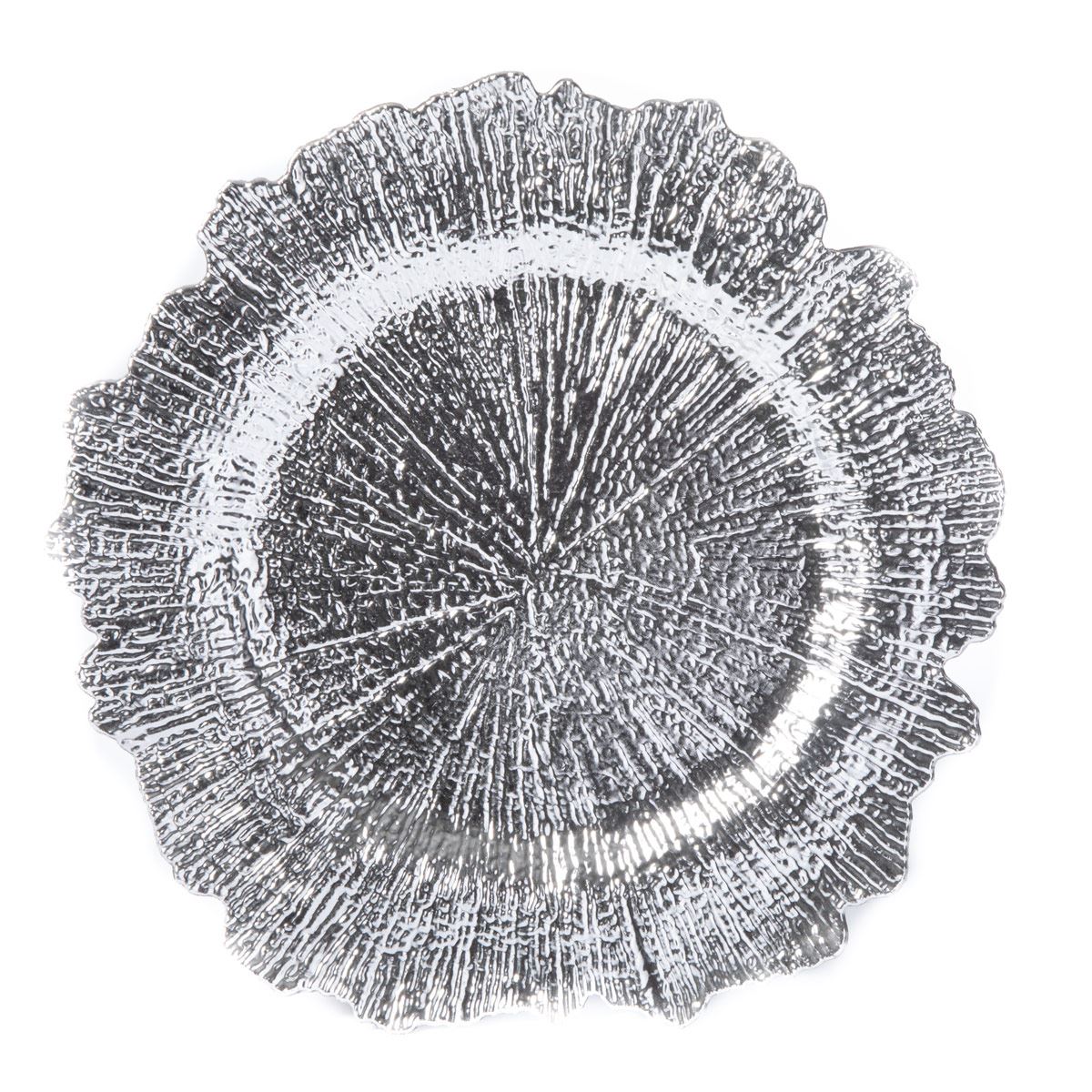 Plato base plateado polipropileno ornamental