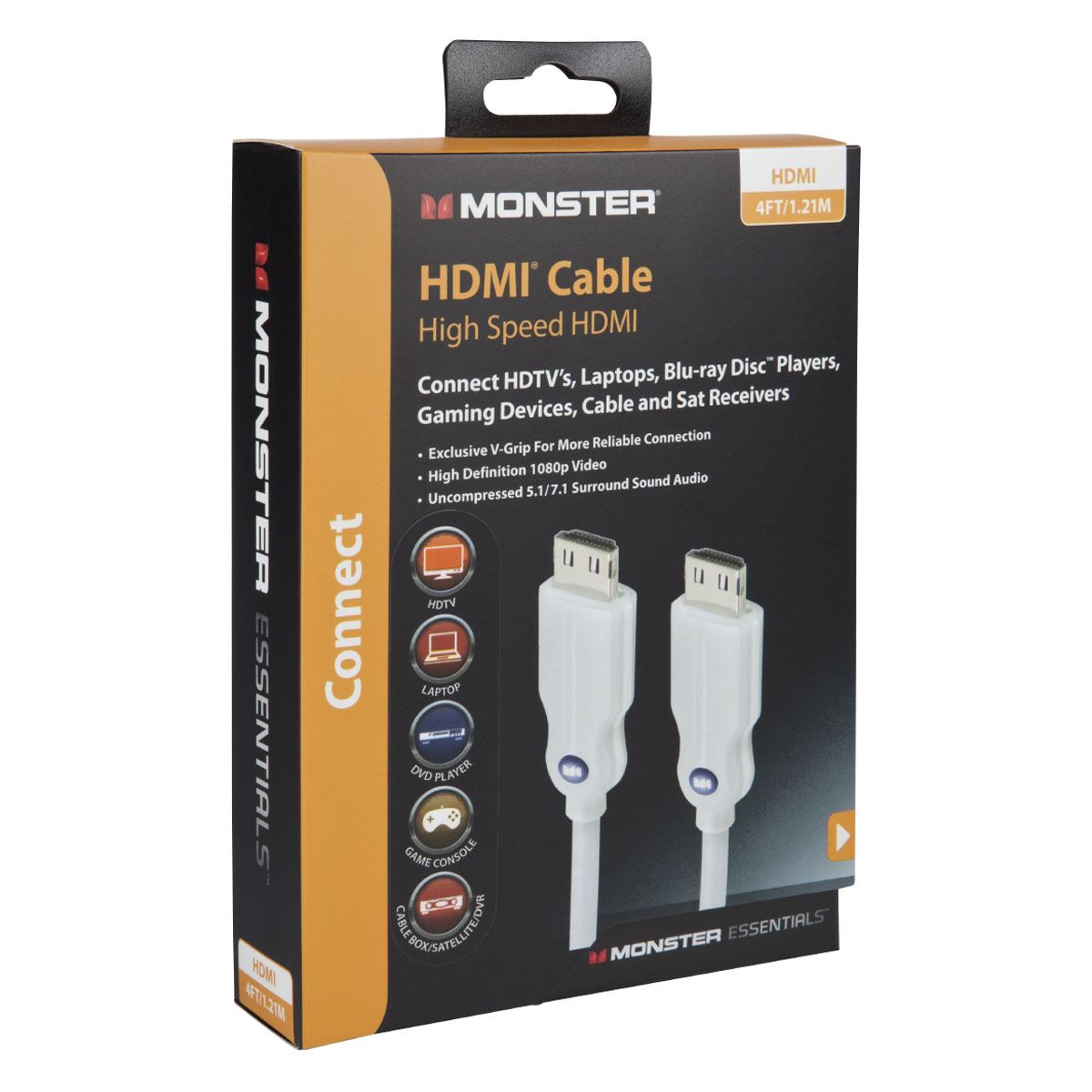 Kit TV Soporte, Supresor, Cable HDMI, Limpiador Monster