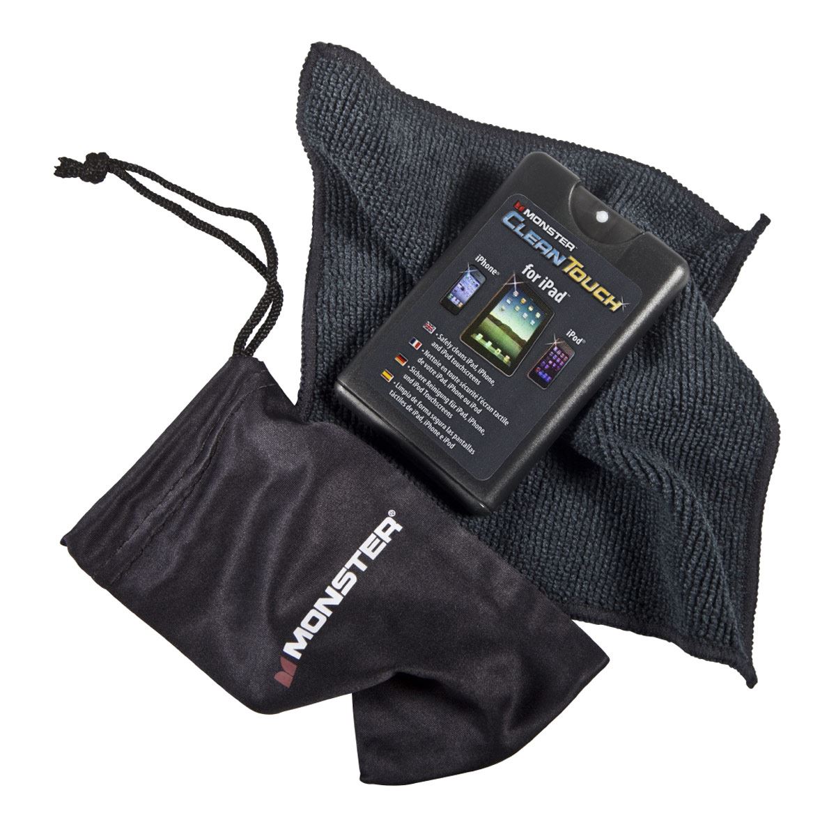 Kit TV Soporte, Supresor, Cable HDMI, Limpiador Monster