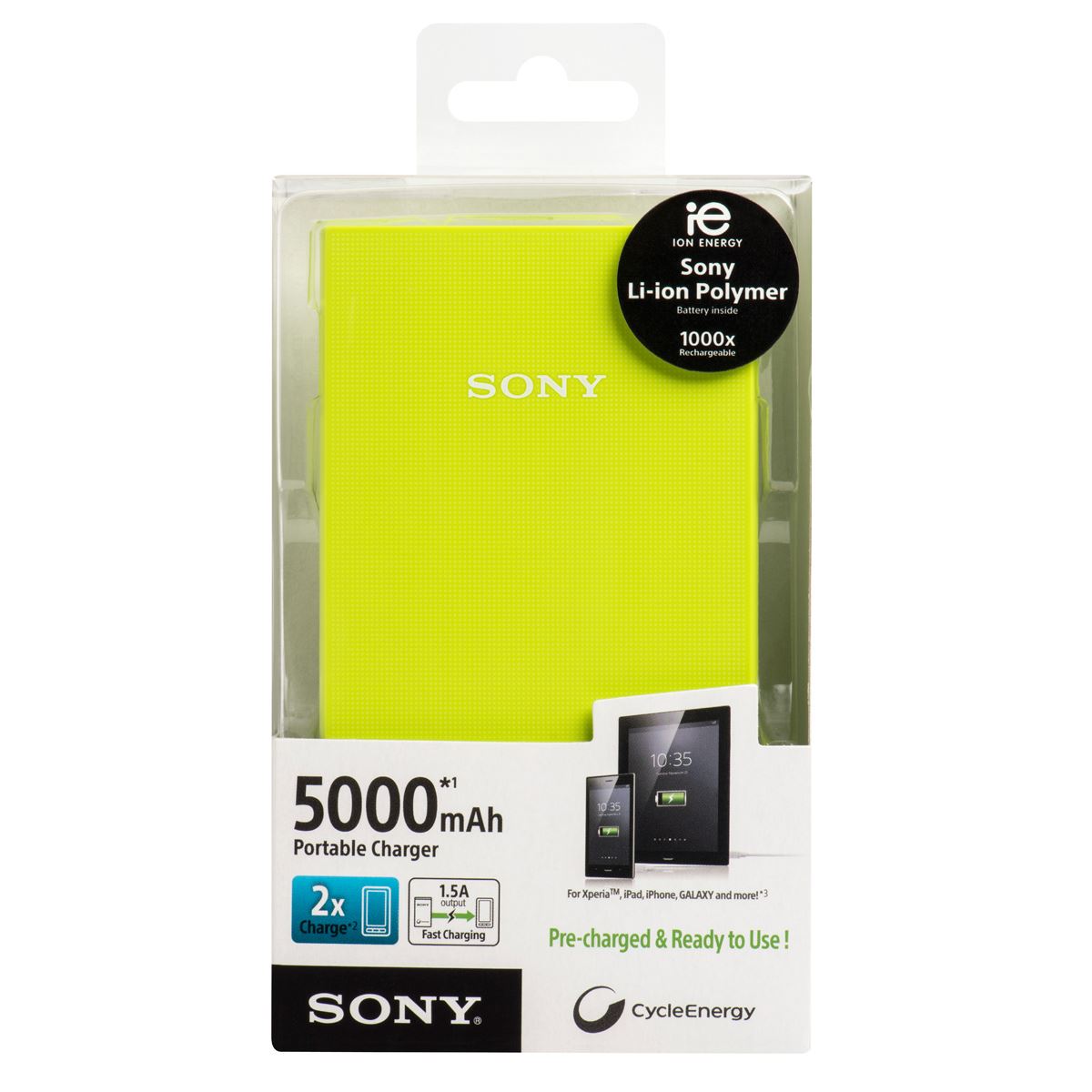 Cargador Portátil Sony 5000 mAh / Verde