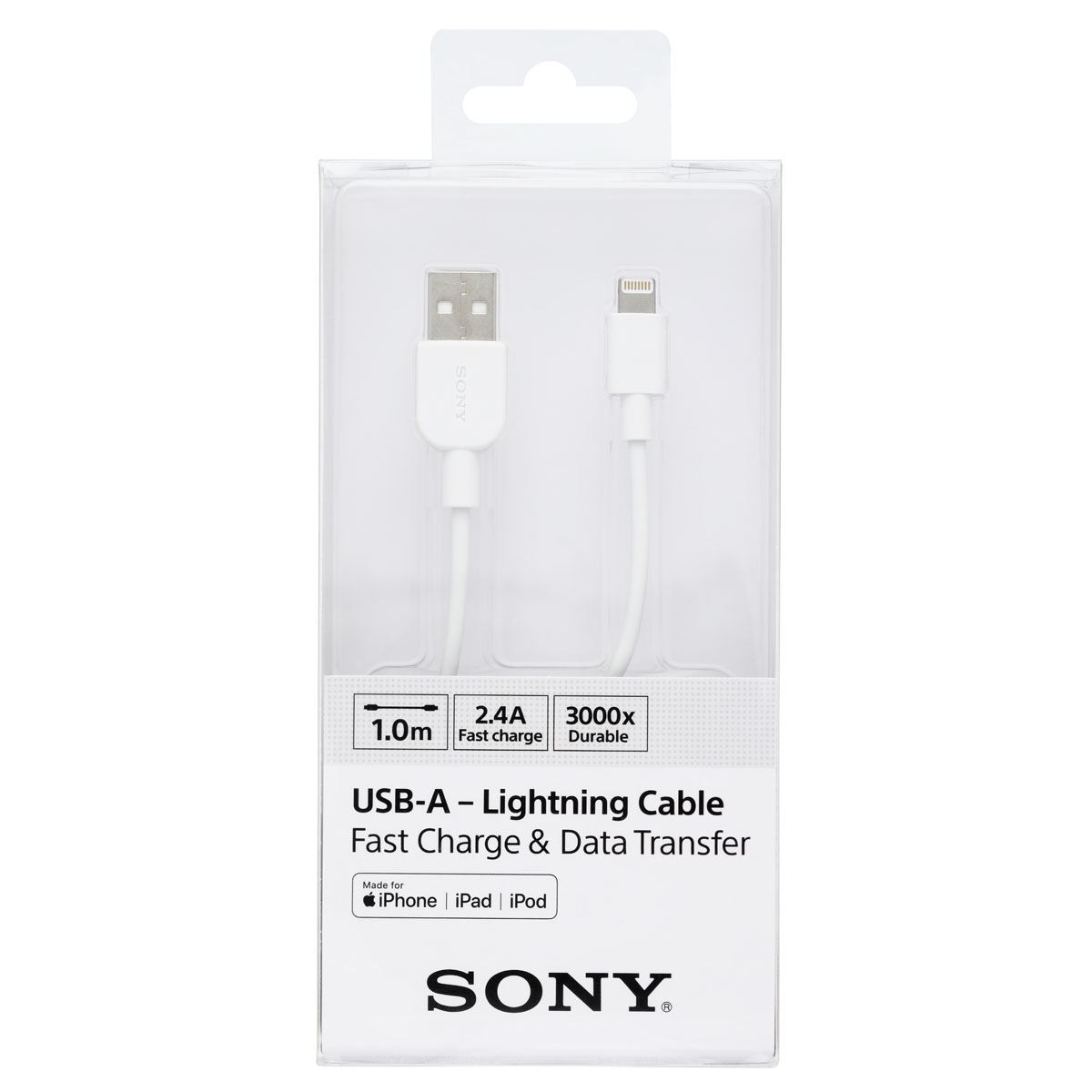 Cable Lightning, USB A iPhone (100cm) Blanco Sony
