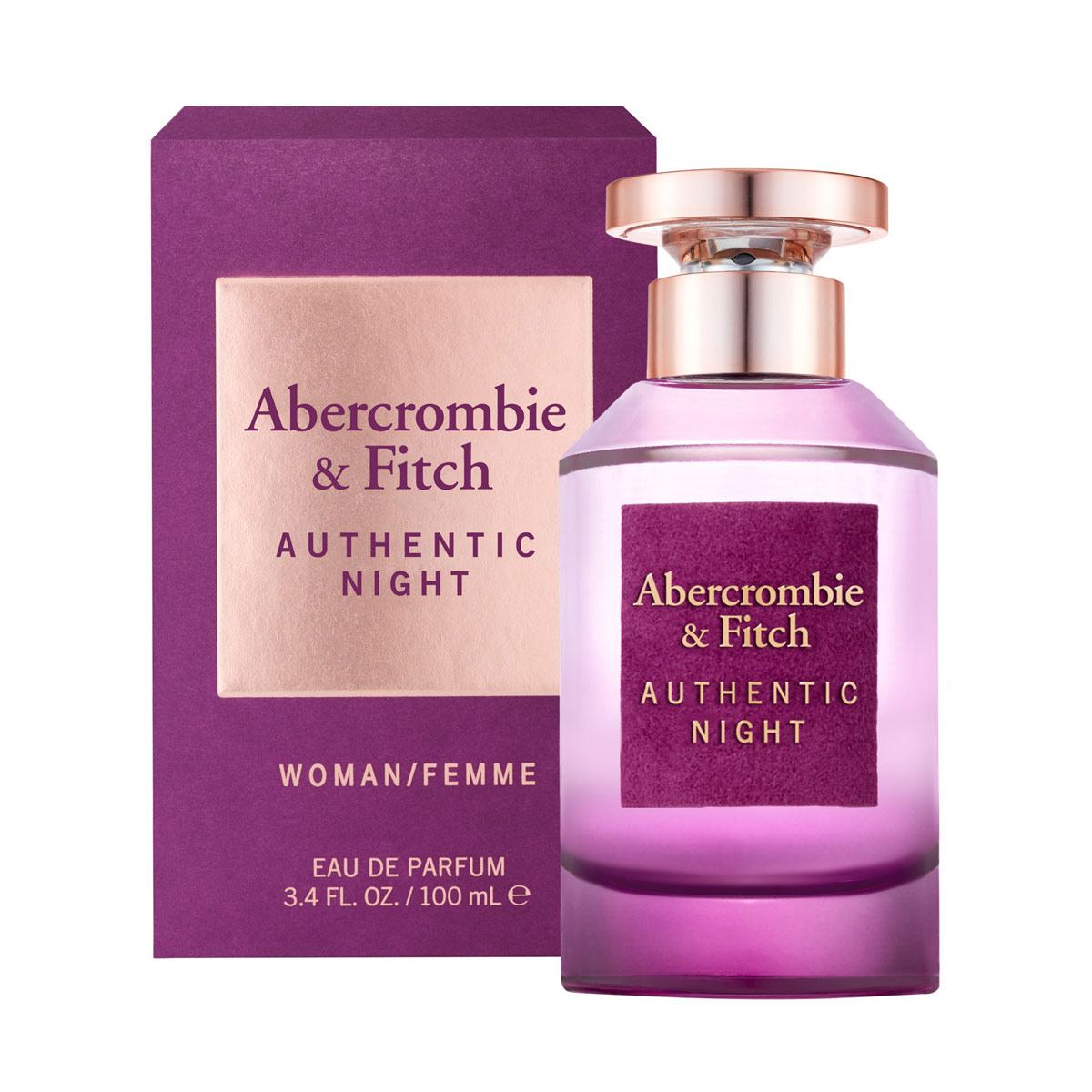Fragancia para Mujer Abercrombie & Fitch Authentic Night EDP 100ml