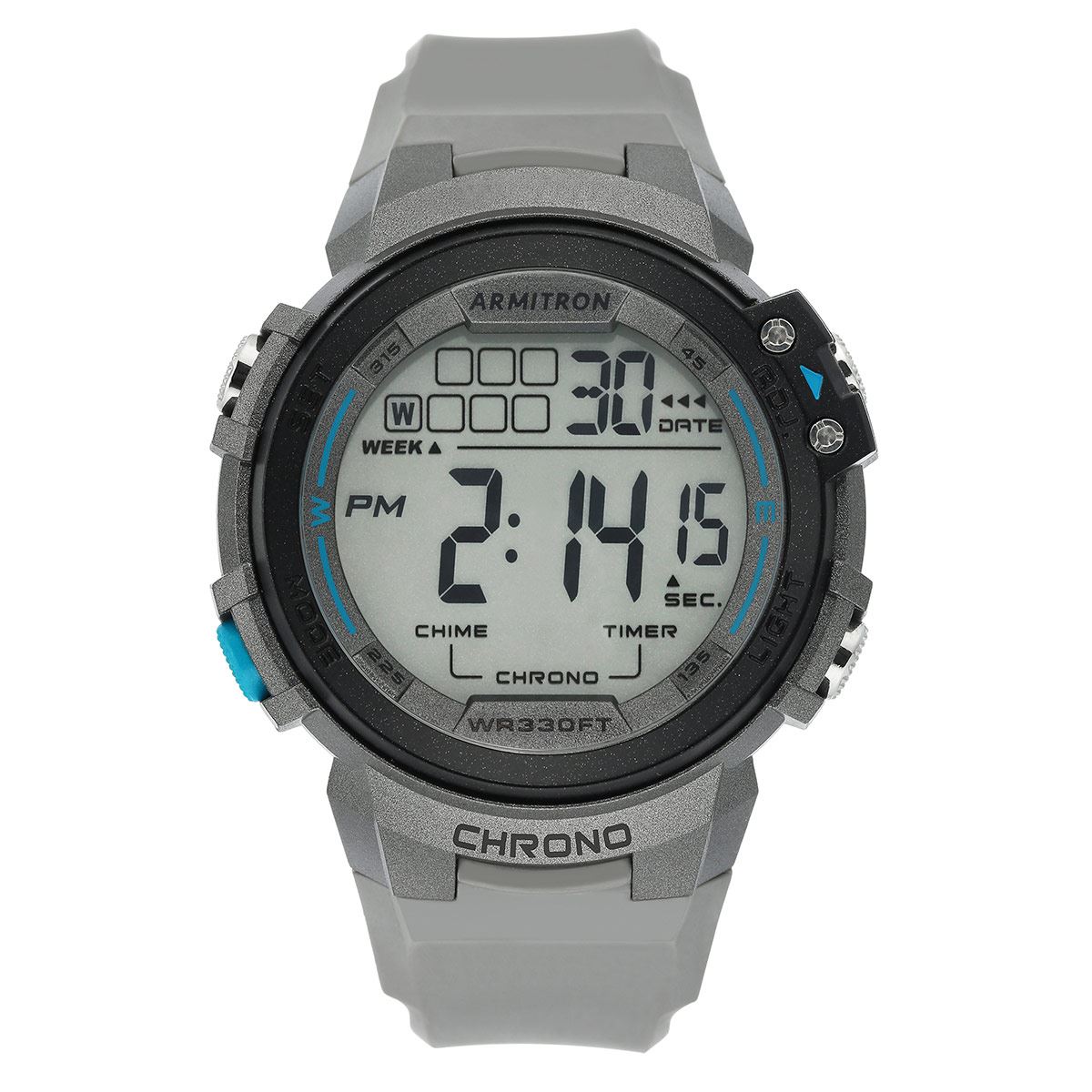Orologio Sportivo Armitron Unisex - Cassa Blu Quadrata, Silicione, Resistente All'Acqua 50m - Foto 6