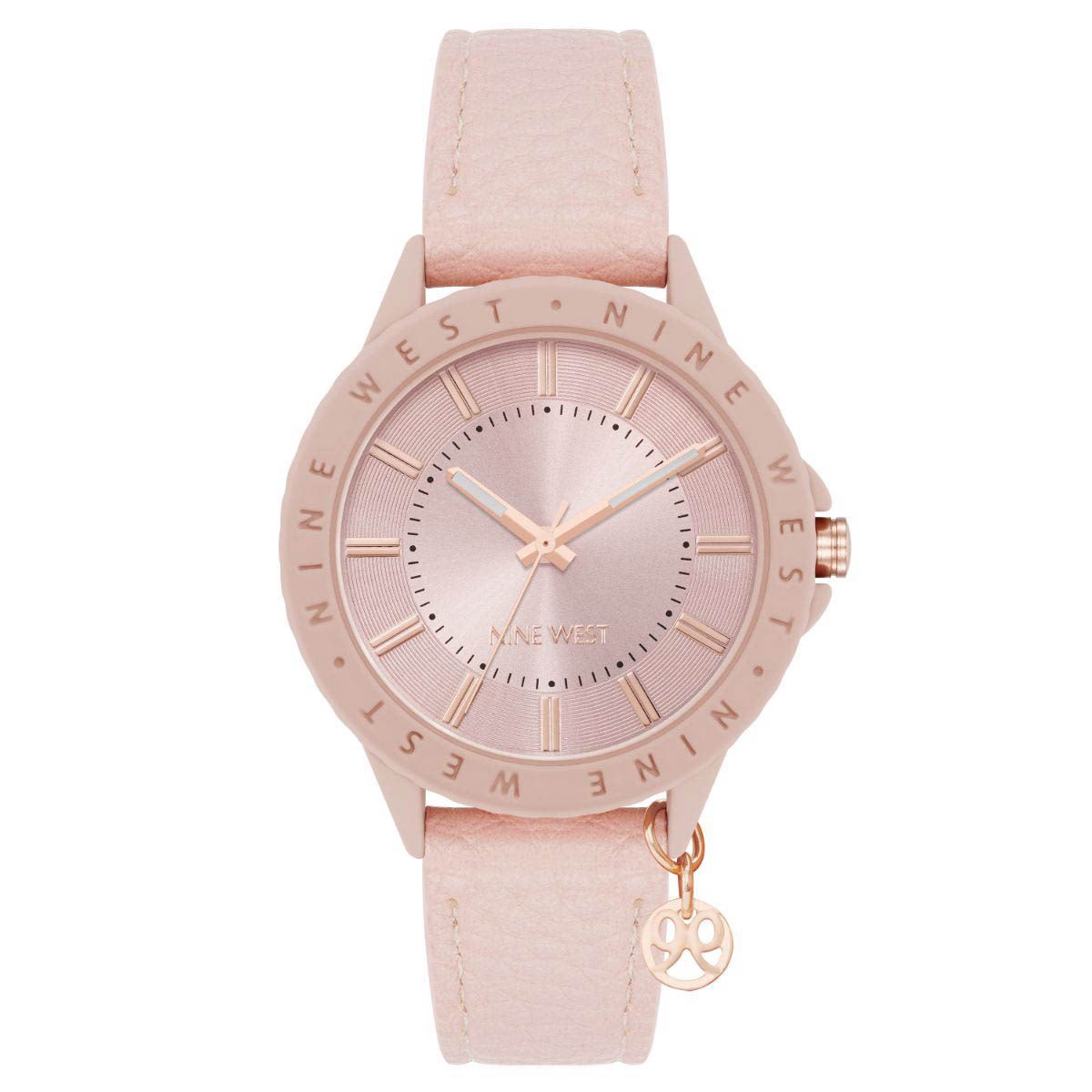 Nine West Women's Strap Watch NW/3022 - Beige Faux Leather, Mineral Crystal, Japanese Quartz - View #6