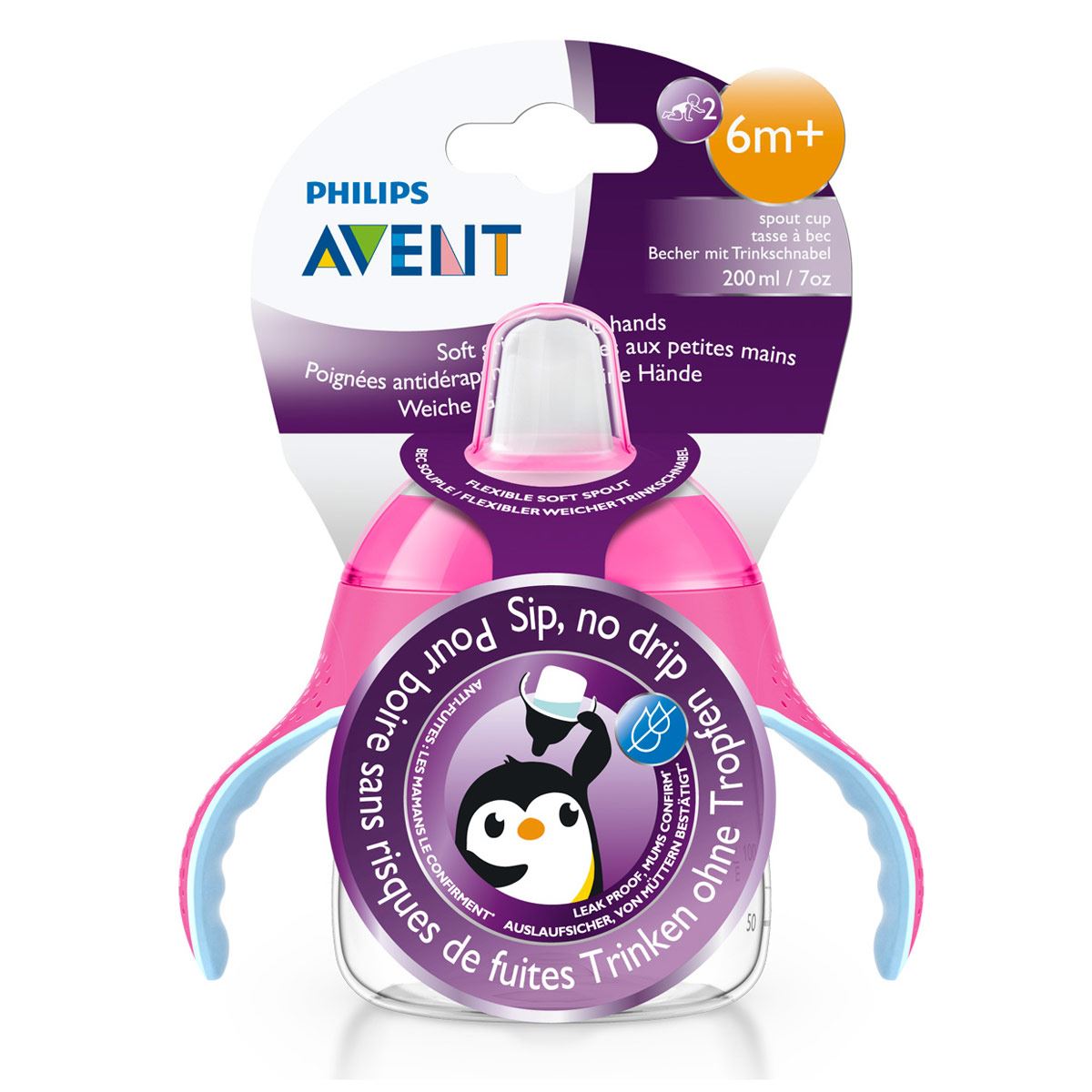 Vaso Boquilla Avent 7 Oz Rosa