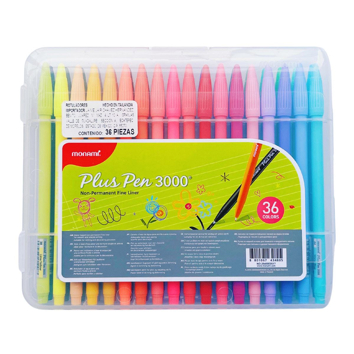 Plumón Monami plus pen 3000 36 piezas