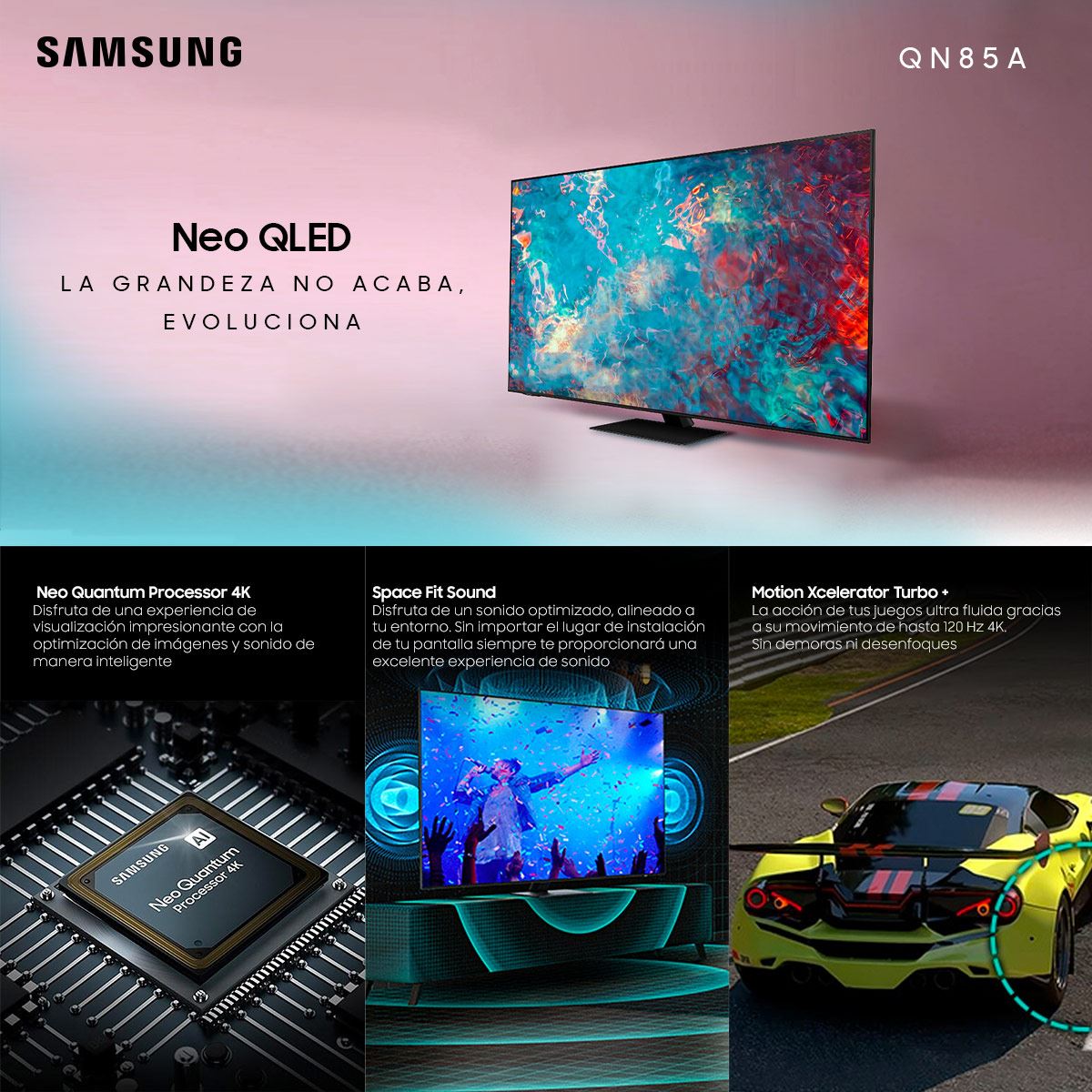 Pantalla QLED Samsung 85 pulgadas 4K Smart TV