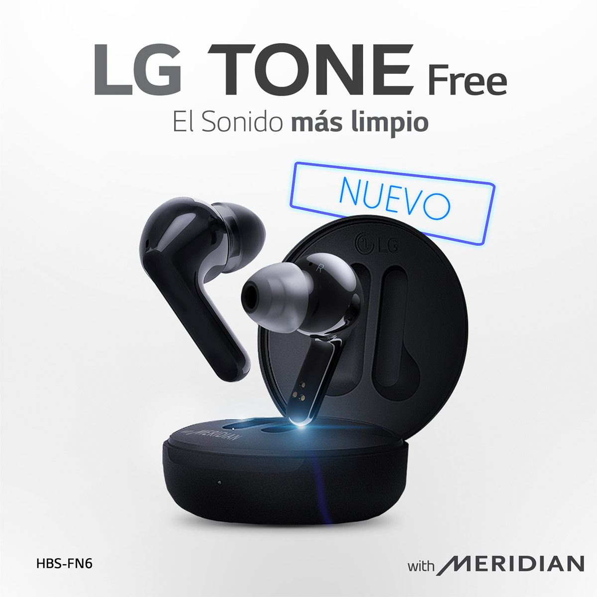 LG TONE Free FN6 - Audífonos Inalámbricos Bluetooth con UVNano mata el 99.9% de bacterias - Negros