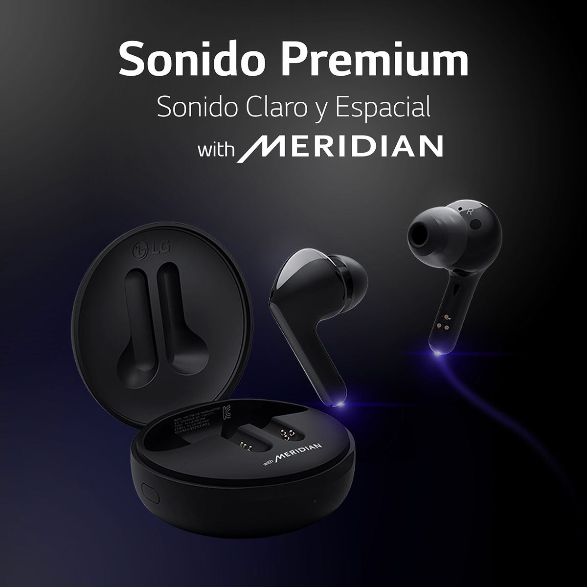 LG TONE Free FN6 - Audífonos Inalámbricos Bluetooth con UVNano mata el 99.9% de bacterias - Negros