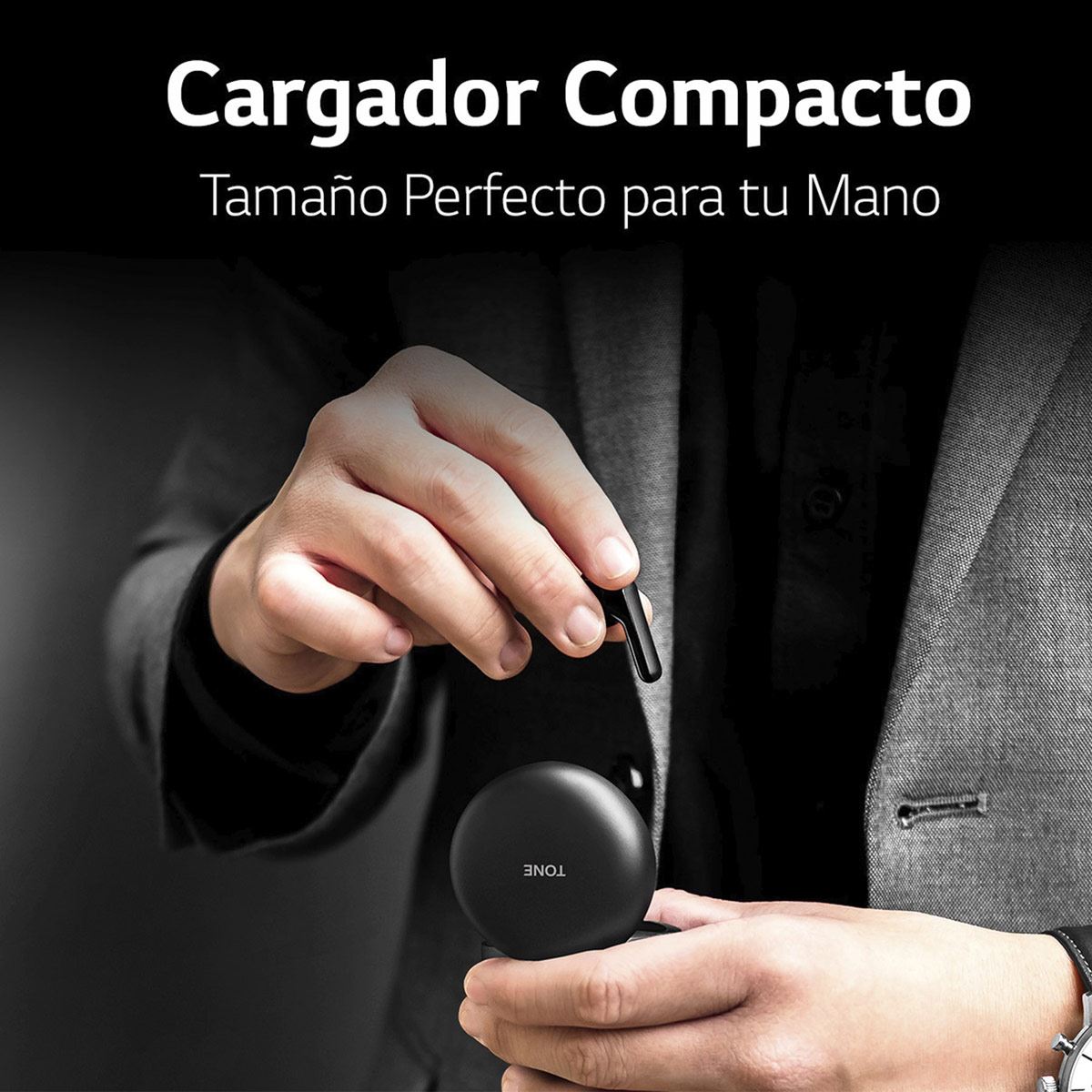 LG TONE Free FN6 - Audífonos Inalámbricos Bluetooth con UVNano mata el 99.9% de bacterias - Negros