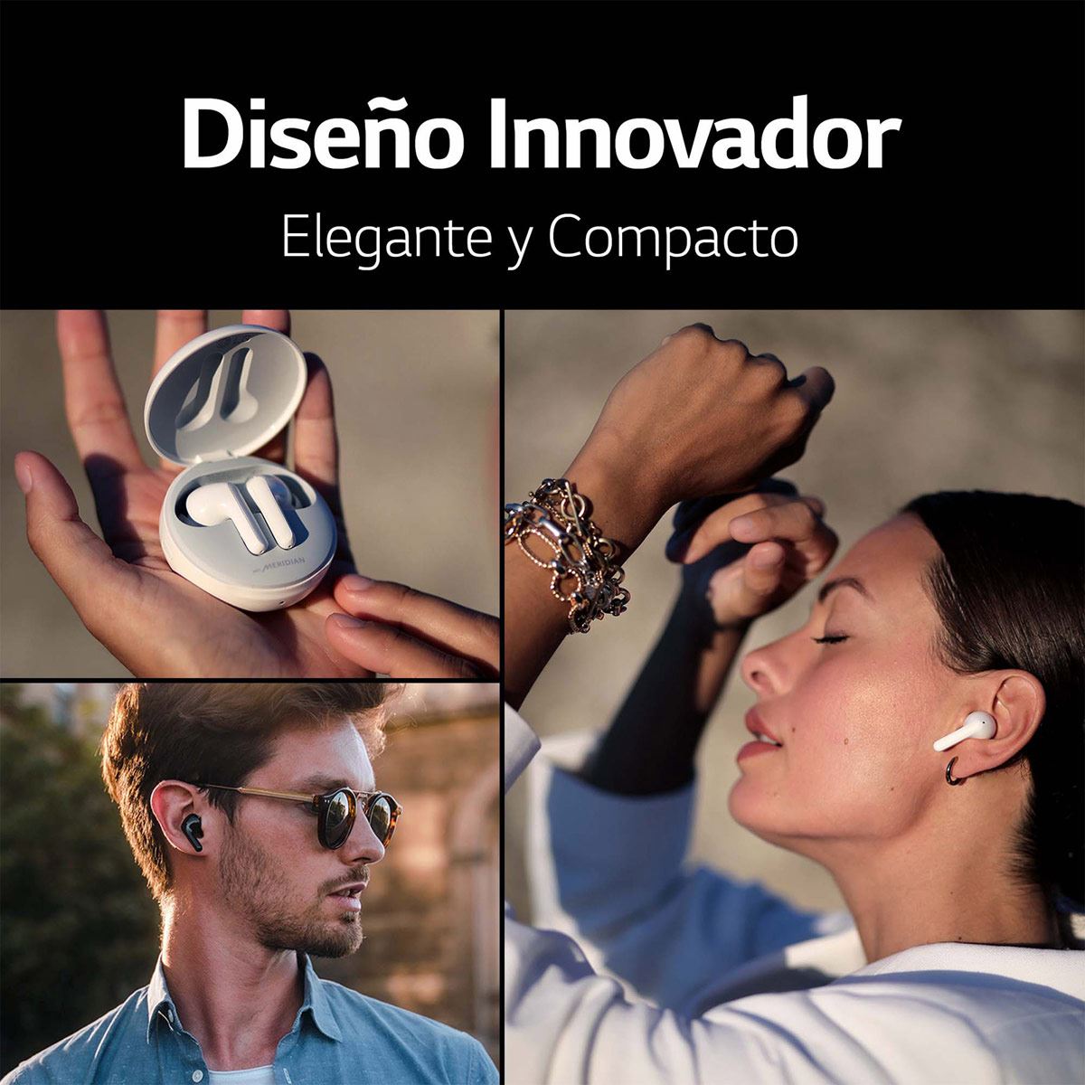 LG TONE Free FN7 - Audífonos Inalámbricos Bluetooth con Cancelación Activa de Ruido (ANC) - Blancos