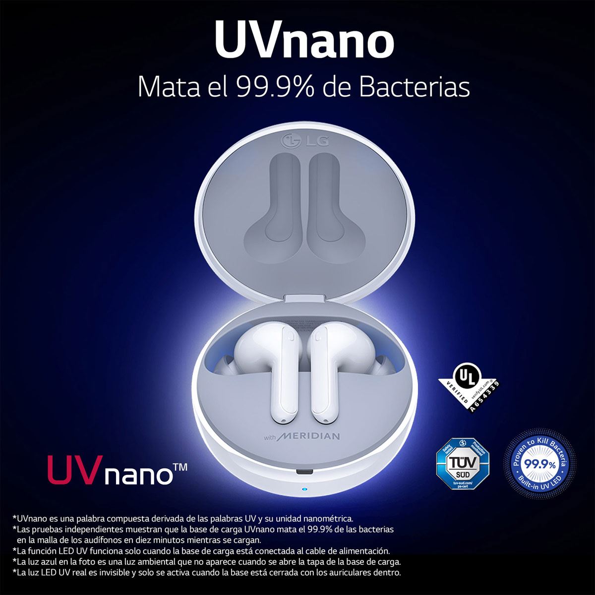 LG TONE Free FN7 - Audífonos Inalámbricos Bluetooth con Cancelación Activa de Ruido (ANC) - Blancos