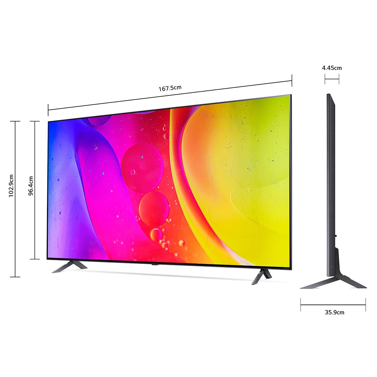 Pantalla LG NanoCell TV 75 Pulgadas 4K SMART TV con ThinQ AI 75NANO80SQA