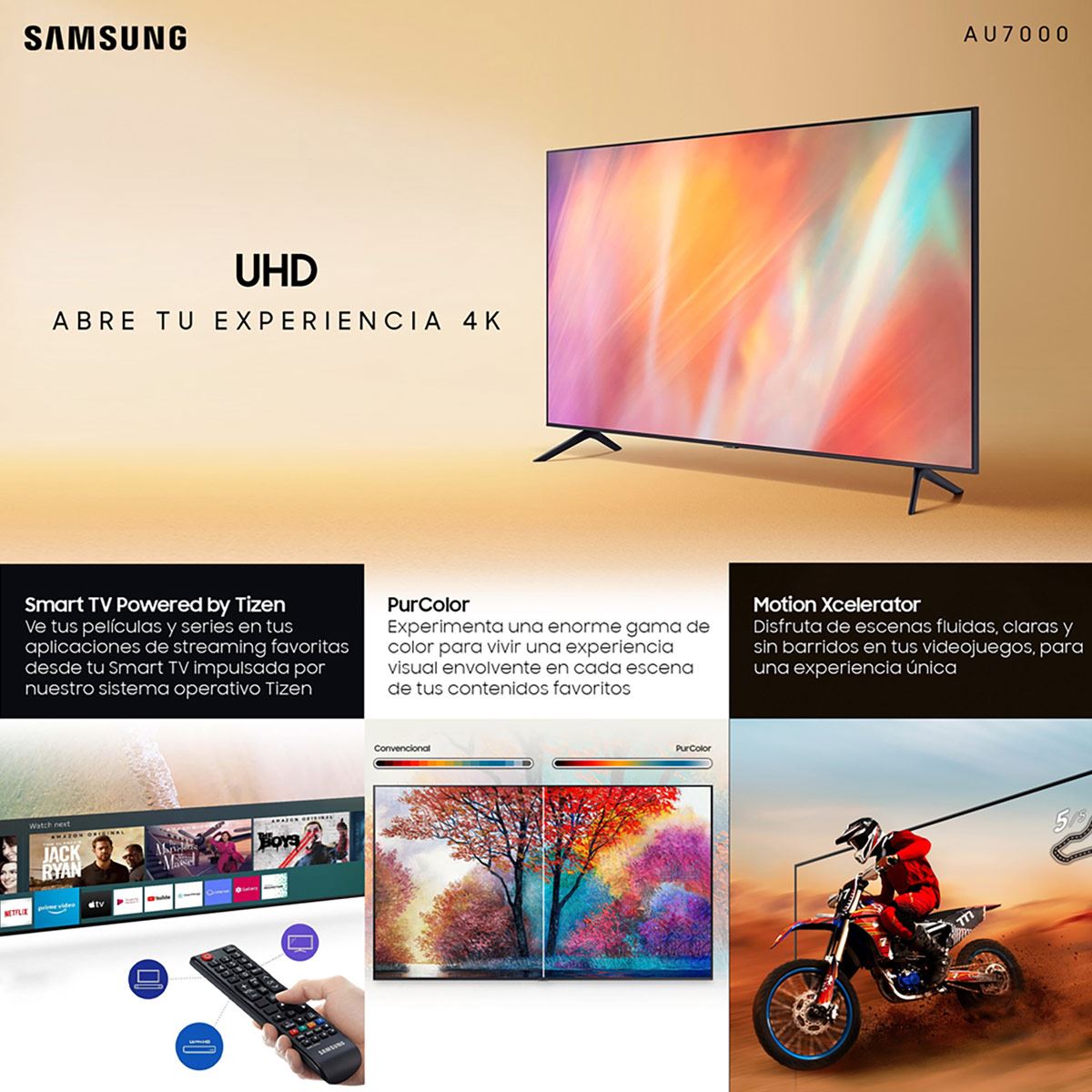 Pantalla Samsung 65 Pulgadas UN65AU7000FXZX