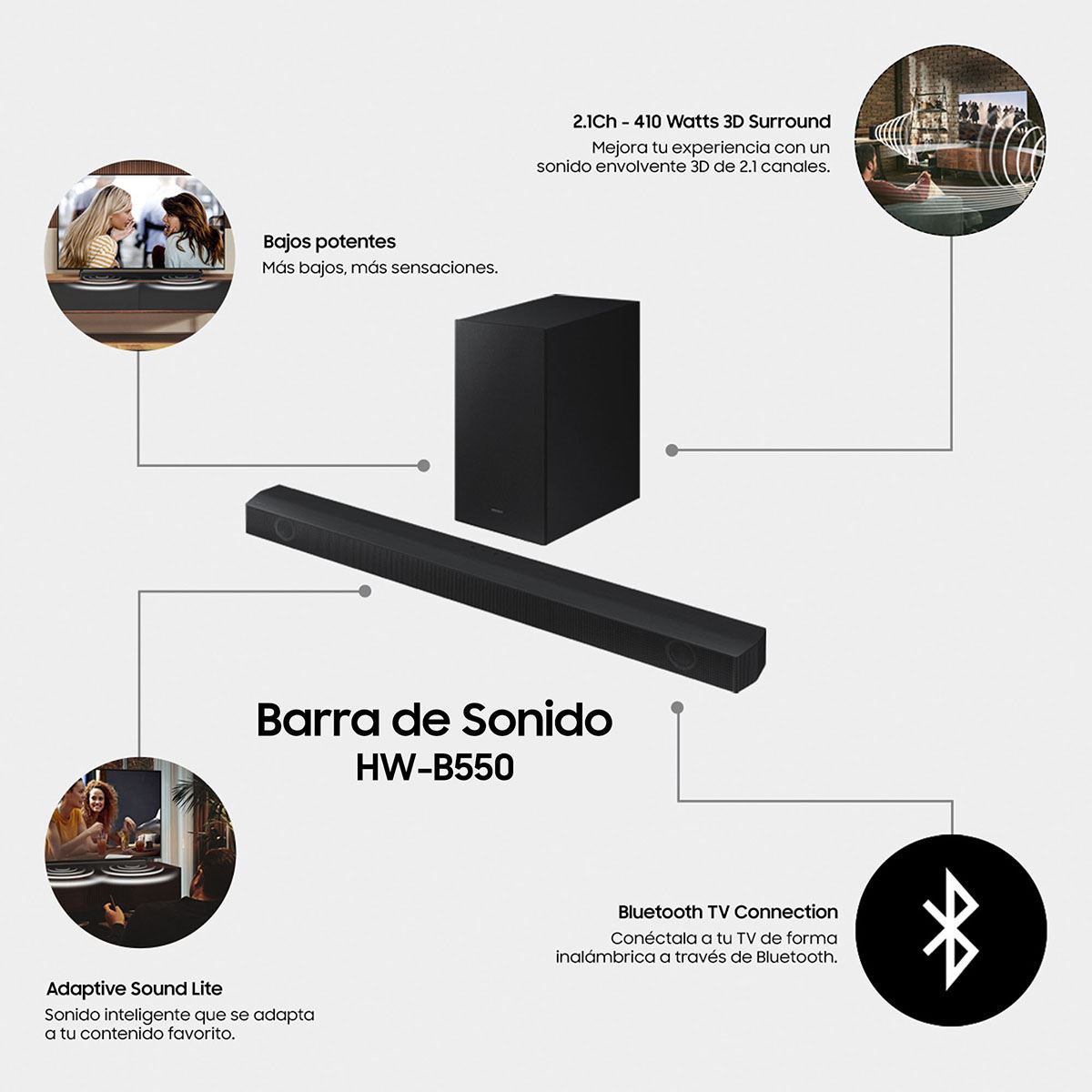 Barra de sonido Samsung hw-b550/zx