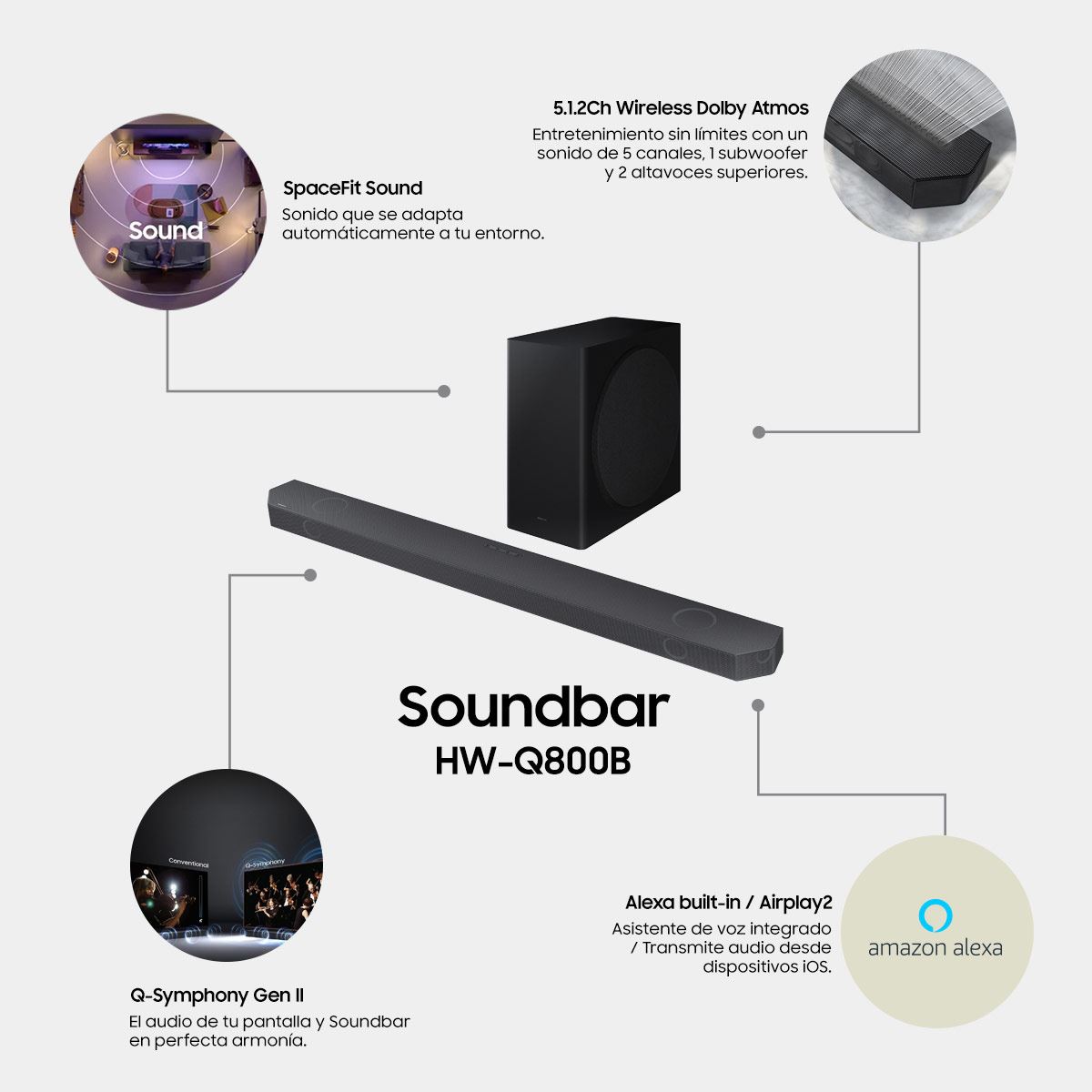 Barra de sonido Samsung hw-q800b/zx