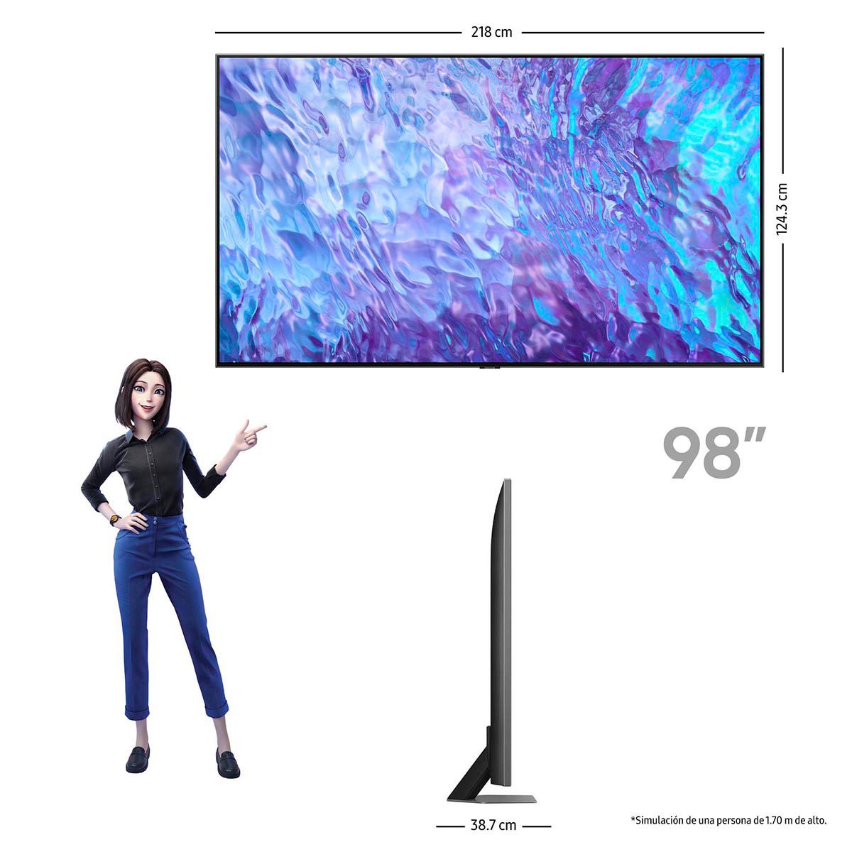 Pantalla Samsung 98 pulgadas 4K Qled qn98q80caf