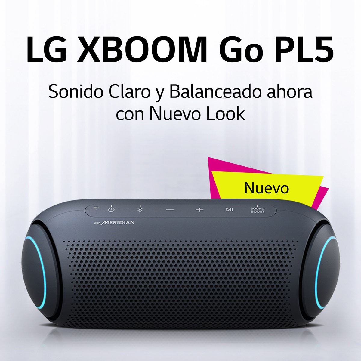 LG XBOOM Go PL5 - Bocina Bluetooth Portátil Inalámbrica 18 horas de batería - Negro