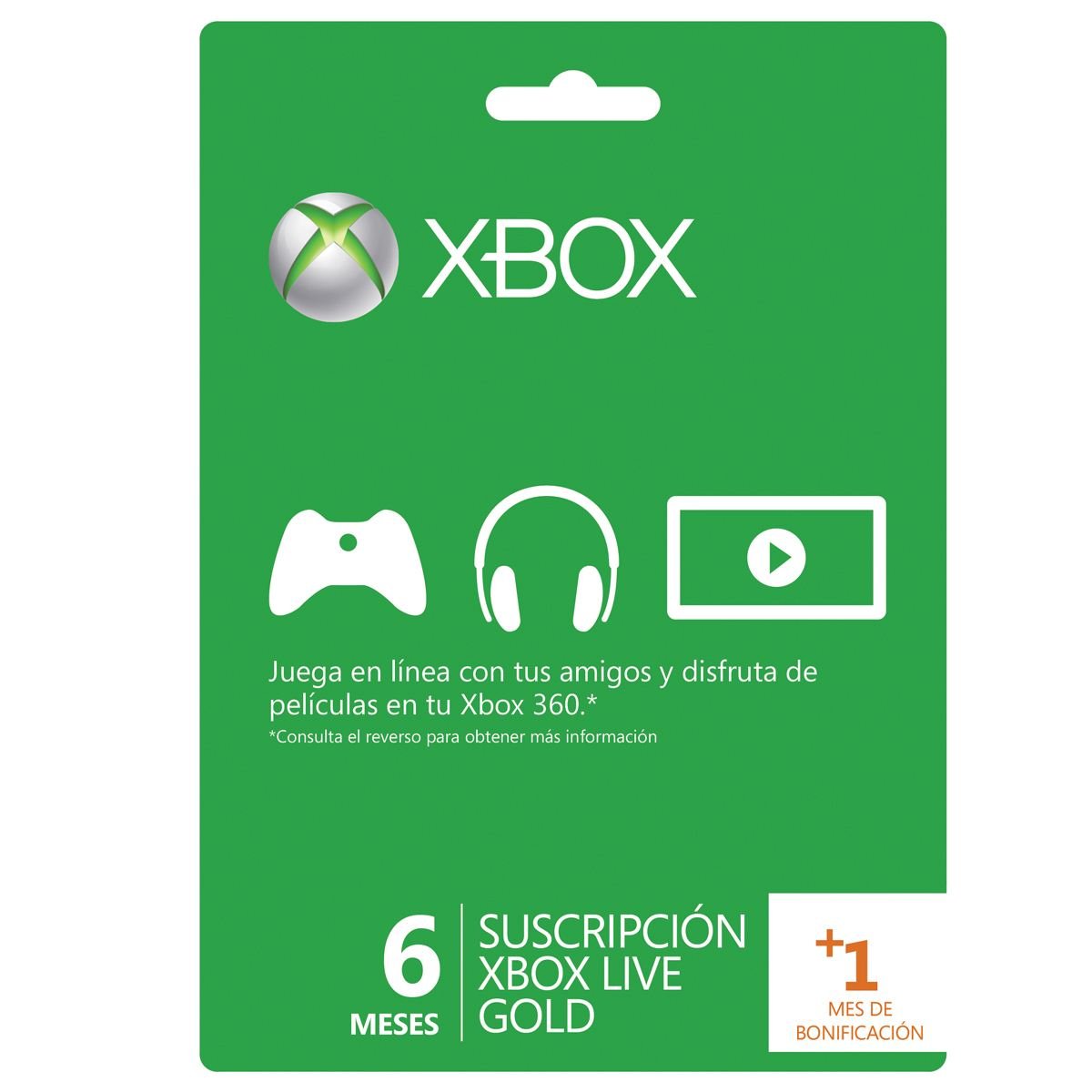 Tarjeta Suscripción 6 Meses Xbox Live Gold + 1 mes