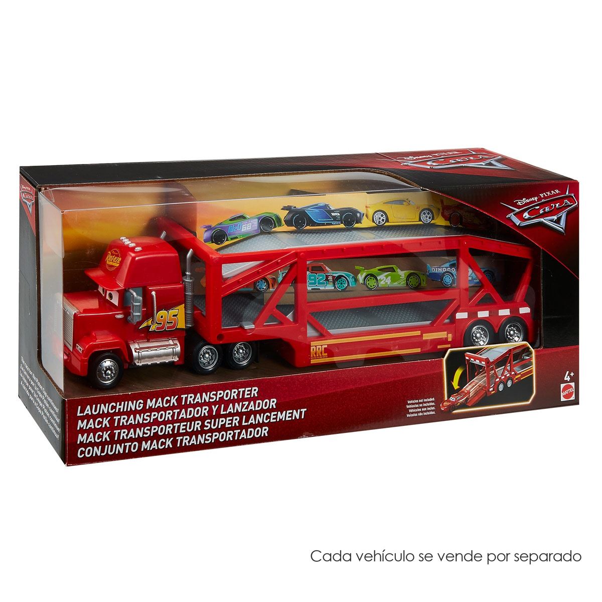 Disney Pixar Cars Mack Camión Trasportador de Vehículos de 3 Años en Adelante.