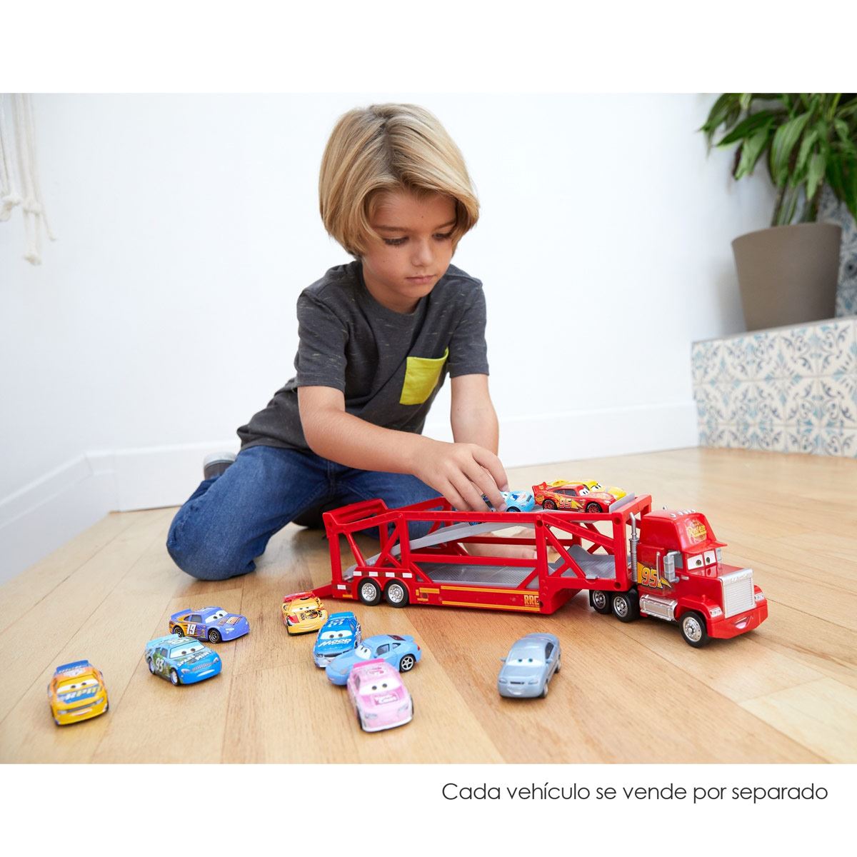 Disney Pixar Cars Mack Camión Trasportador de Vehículos de 3 Años en Adelante.