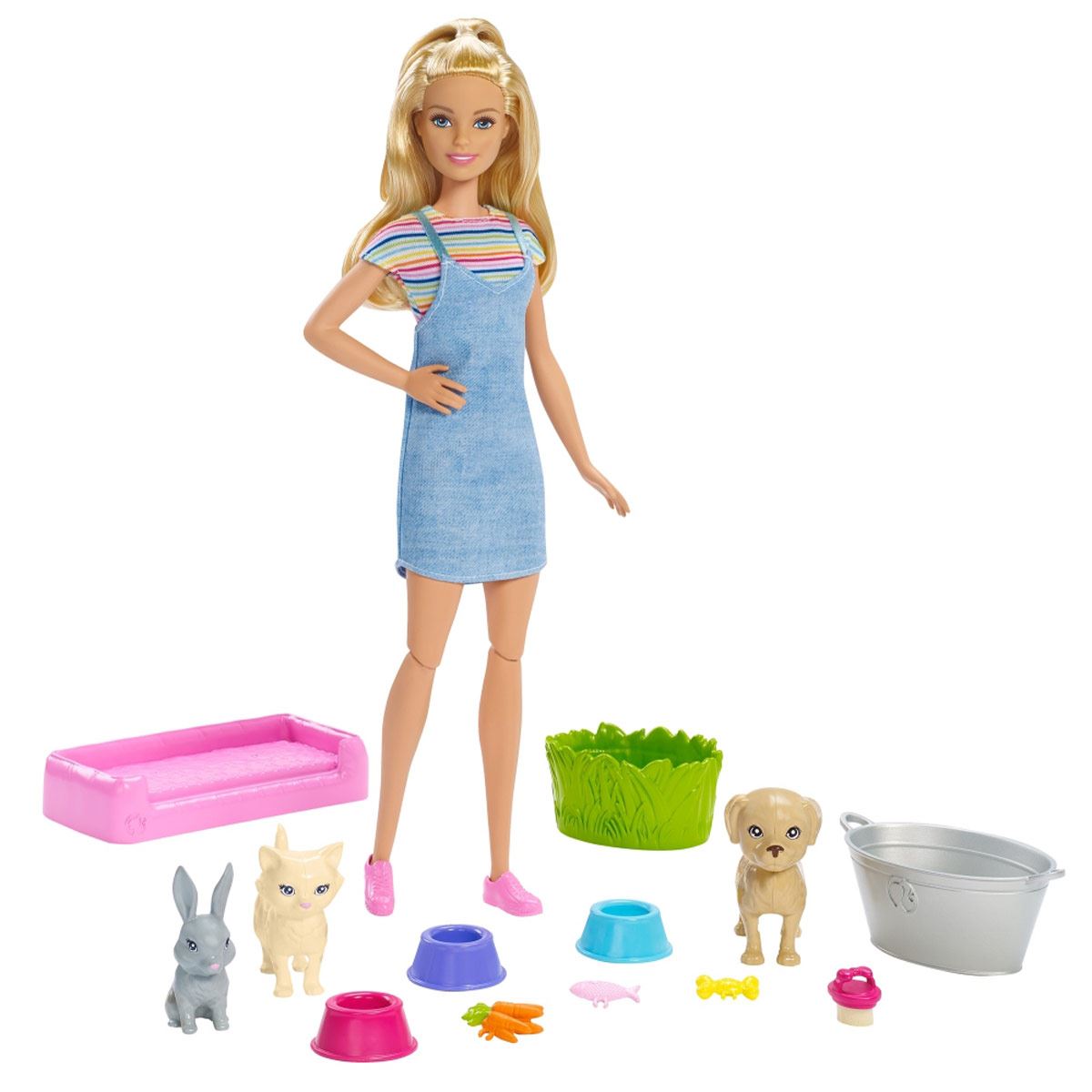 Barbie Familia Baño de Perritos