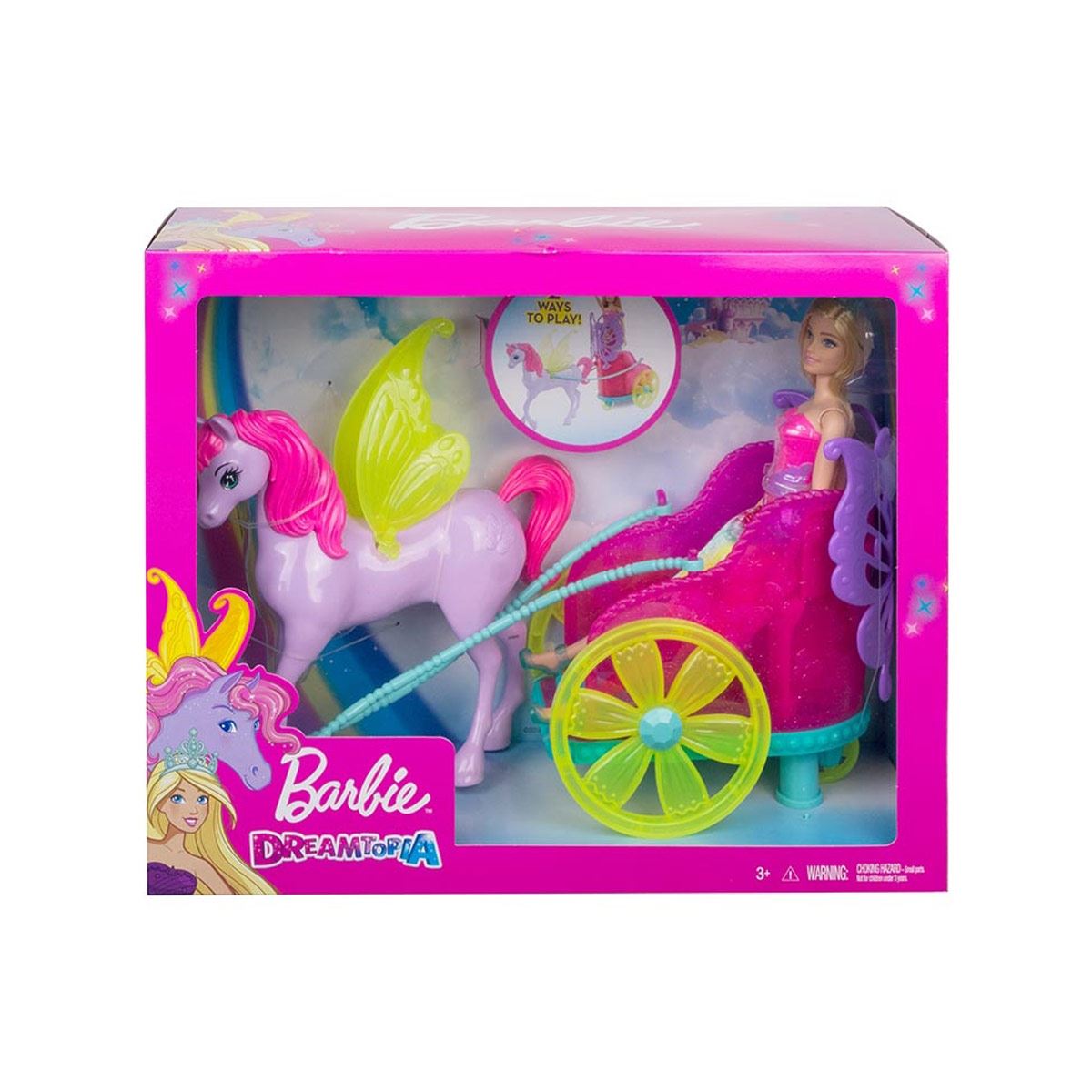 Muñeca Barbie Princesa y Carruaje Dreamtopia