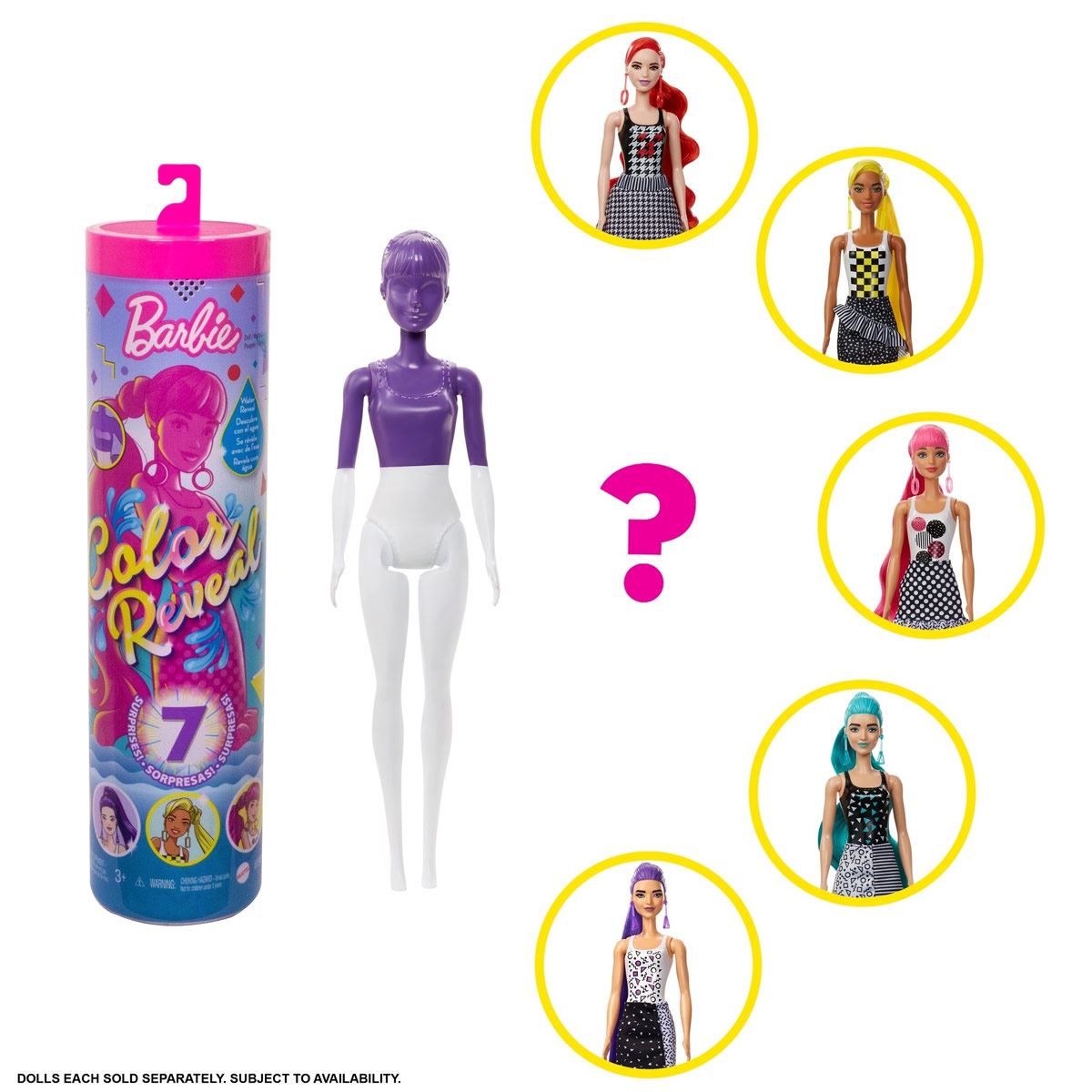 Barbie Fashionista, Color Reveal Colores