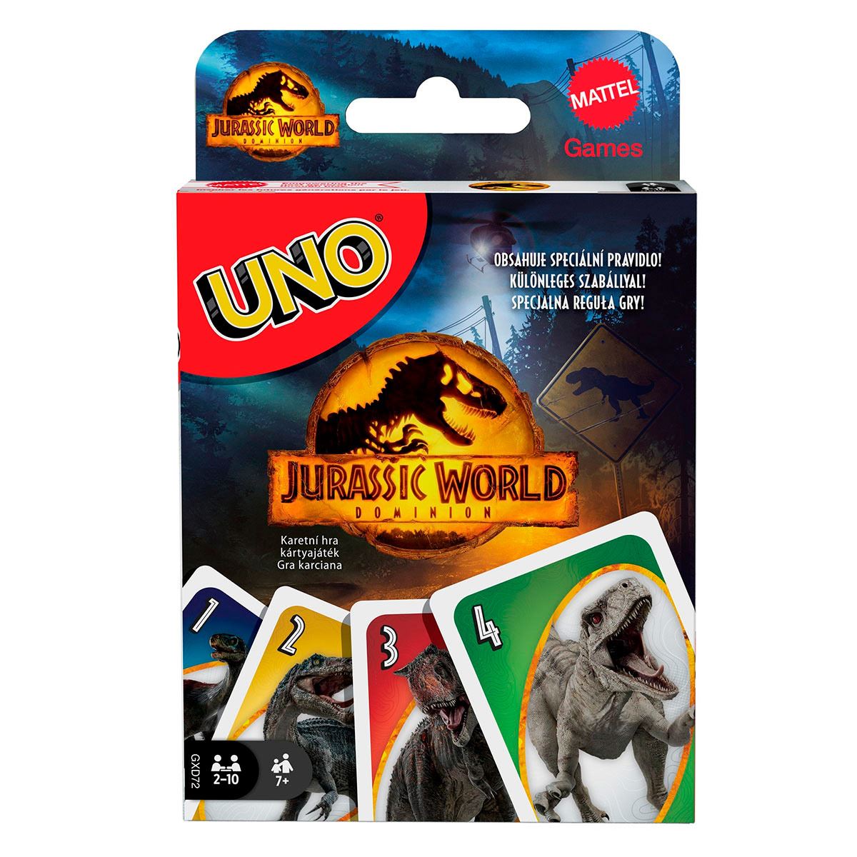 UNO Jurassic World, Jurassic World 3, Juego de Mesa para niños de 7 años en adelante