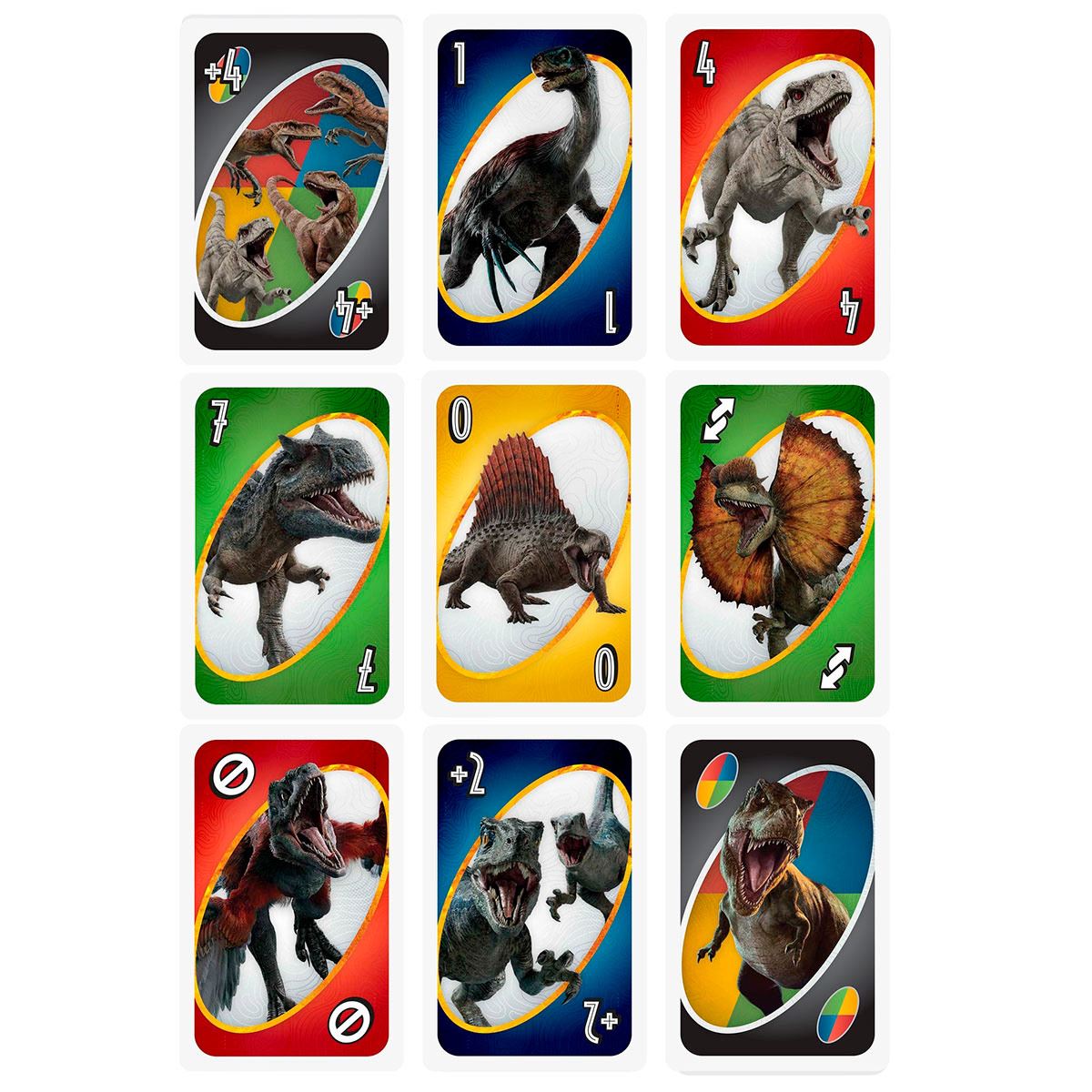 UNO Jurassic World, Jurassic World 3, Juego de Mesa para niños de 7 años en adelante