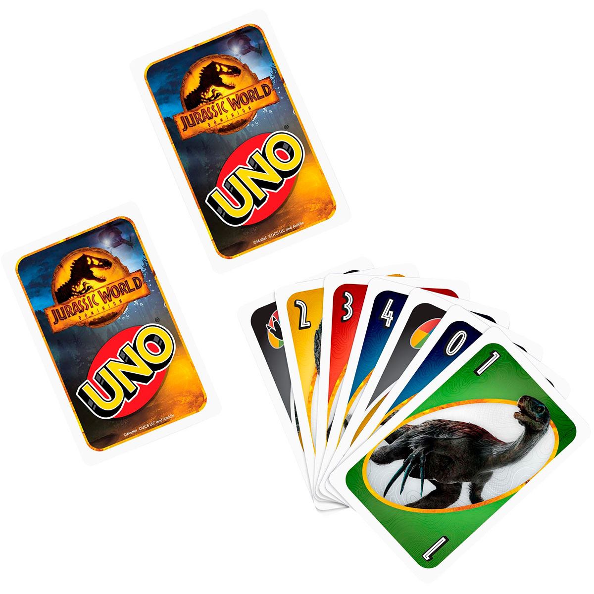 UNO Jurassic World, Jurassic World 3, Juego de Mesa para niños de 7 años en adelante