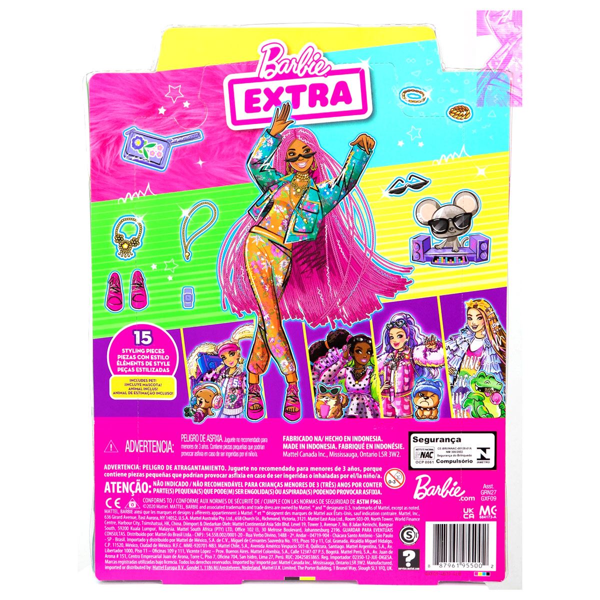 Barbie Fashionista, Barbie Extra Cabello Rosa, Muñeca