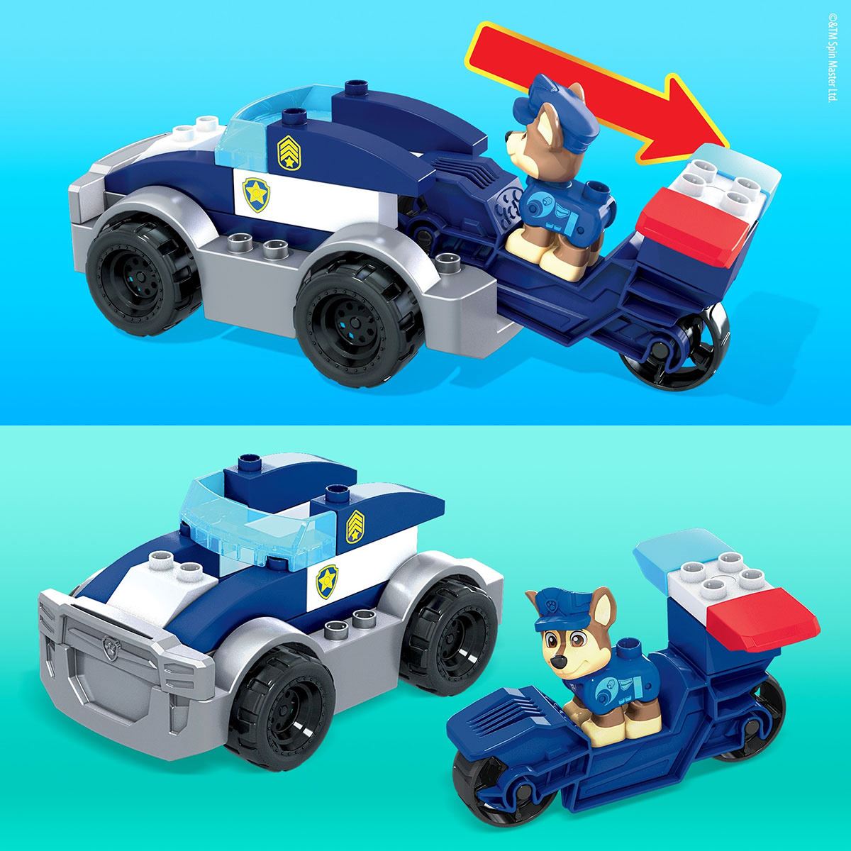 Mega Bloks Paw Patrol, Auto de Policía de Chase, Juguete de