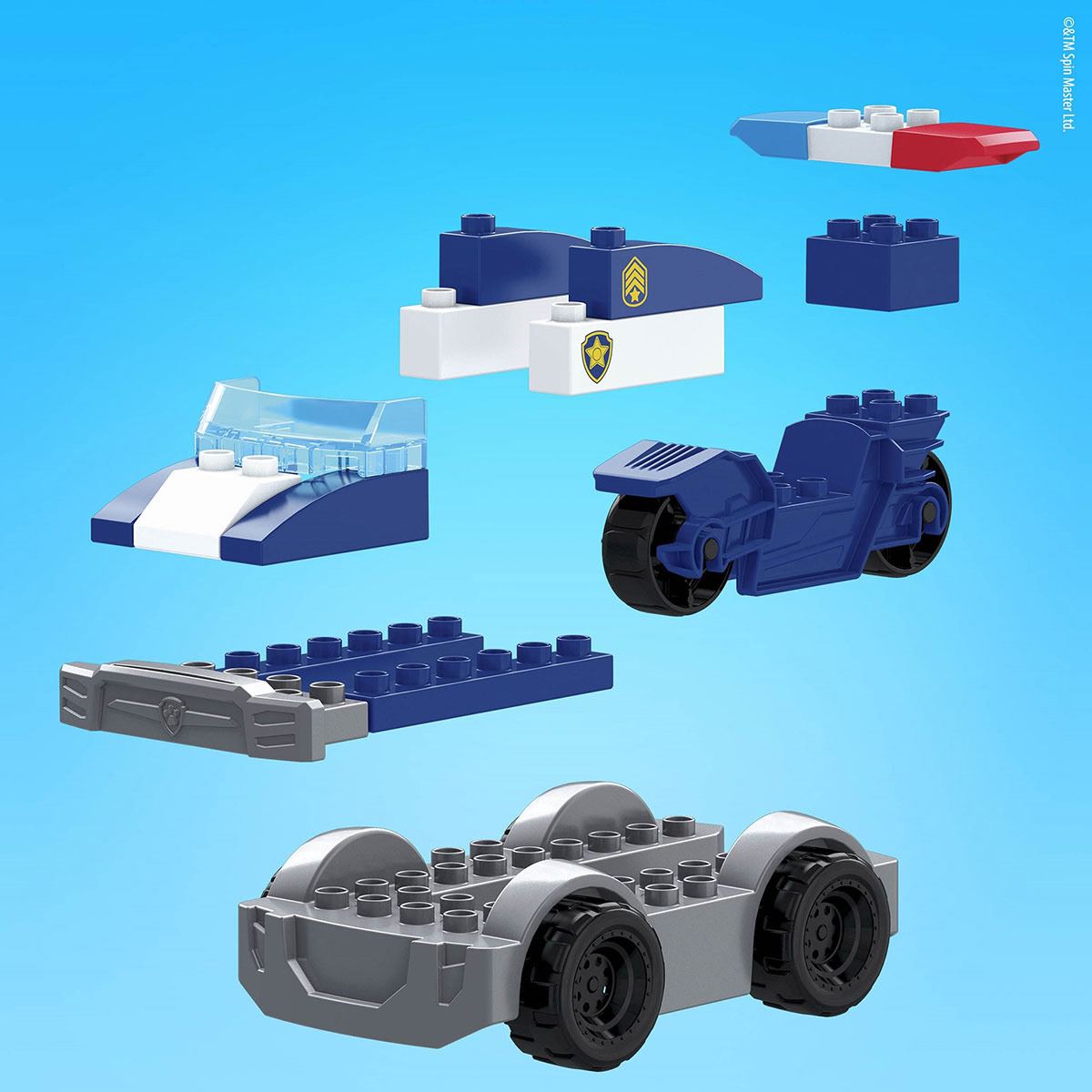 Mega Bloks Paw Patrol, Auto de Policía de Chase, Juguete de construcción