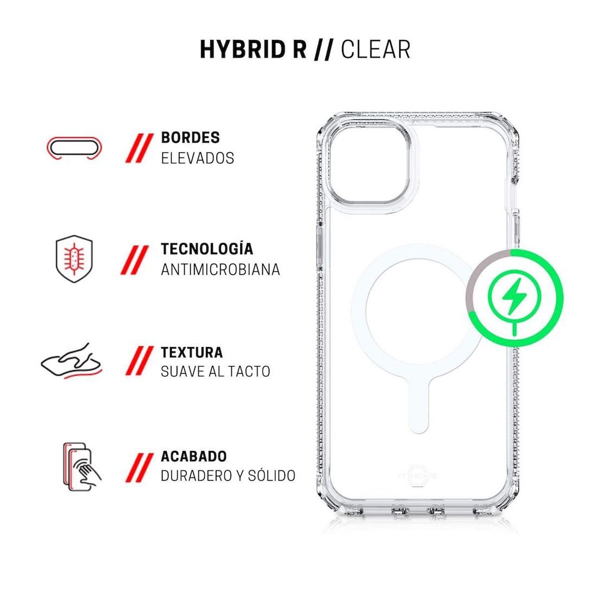Funda iphone 15 transparente con Magsafe Hybrid
