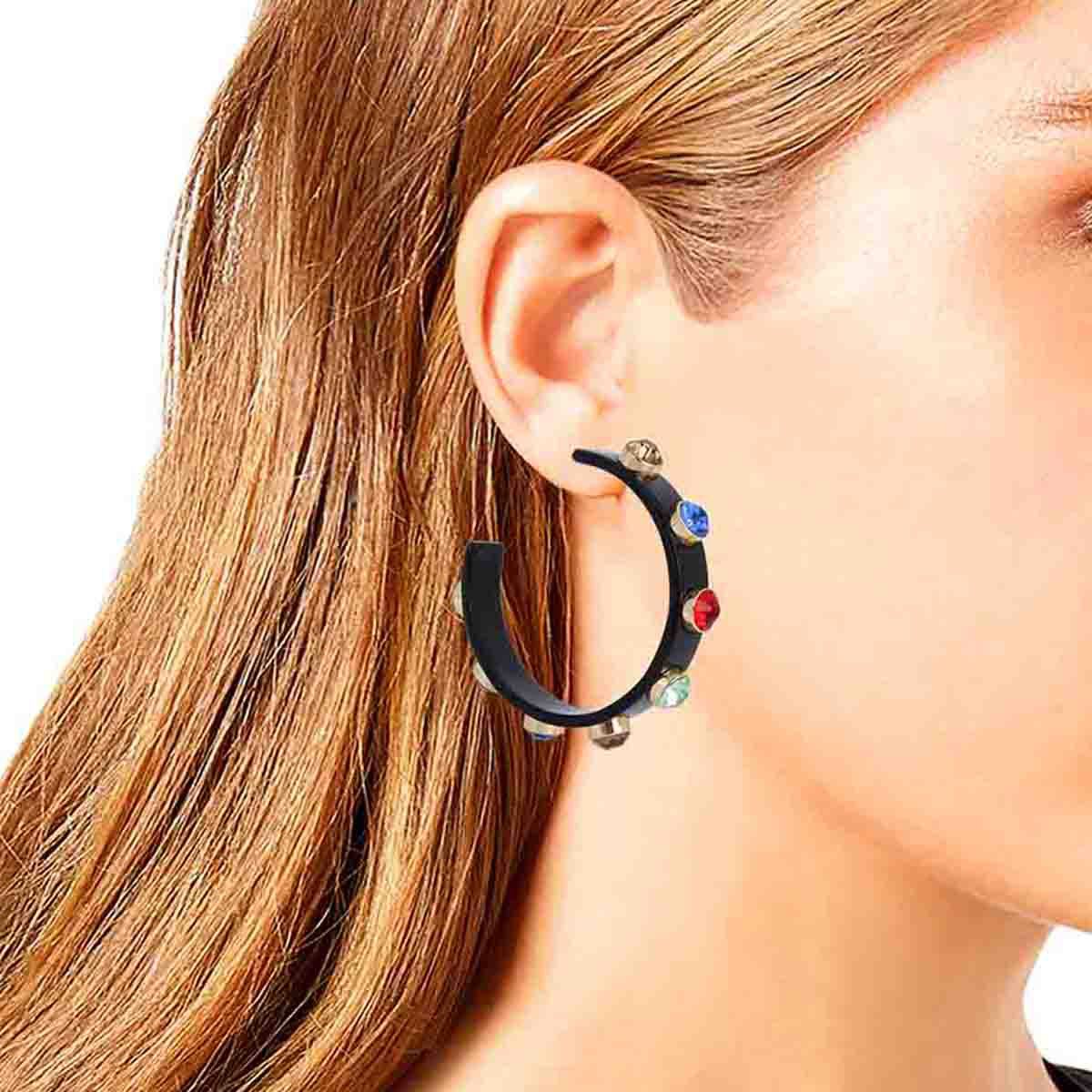 Aretes de Acero Negro tipo  arracada STEVE MADDEN