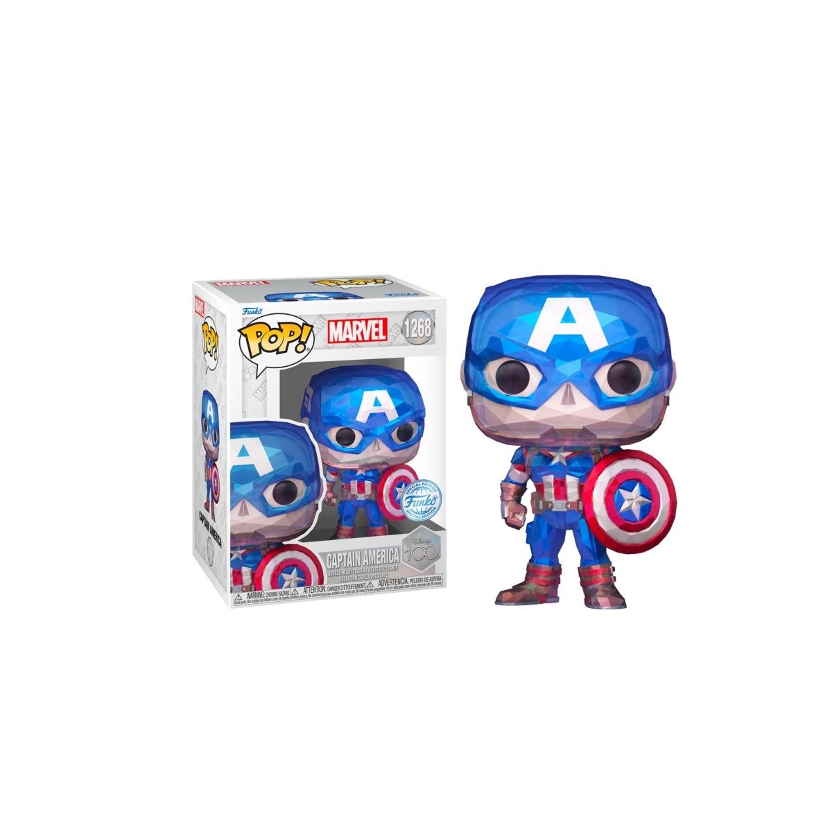 Funko Pop Marvel Disney 100 Capitán América Facetado Exclusivo Funko Shop